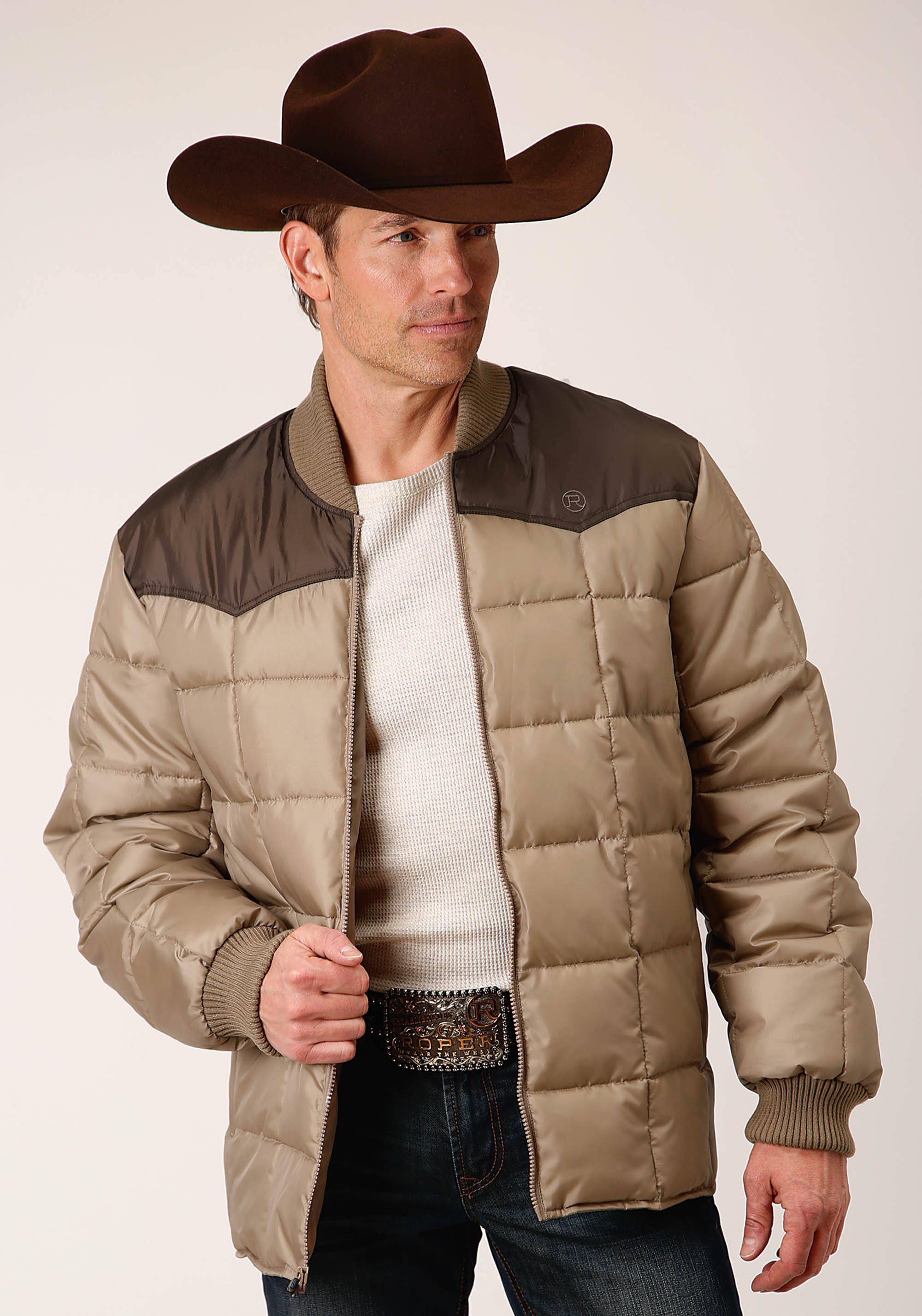 Opp Outerwear – Men’s Mens Khaki 1473 Quilted Poly-filled Jacket