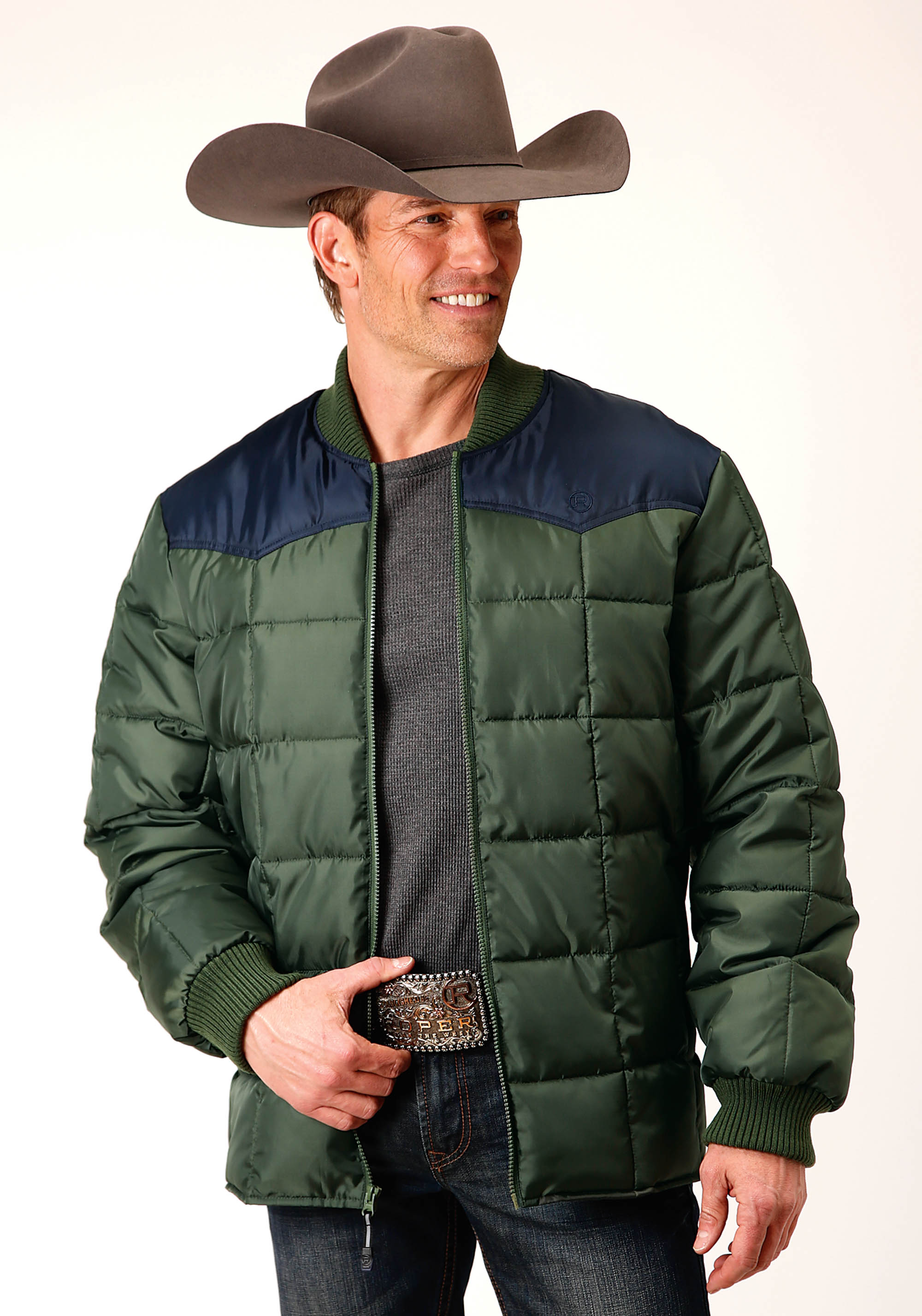 Opp Outerwear – Men’s Mens Olive 1473 Quilted Poly-filled Jacket