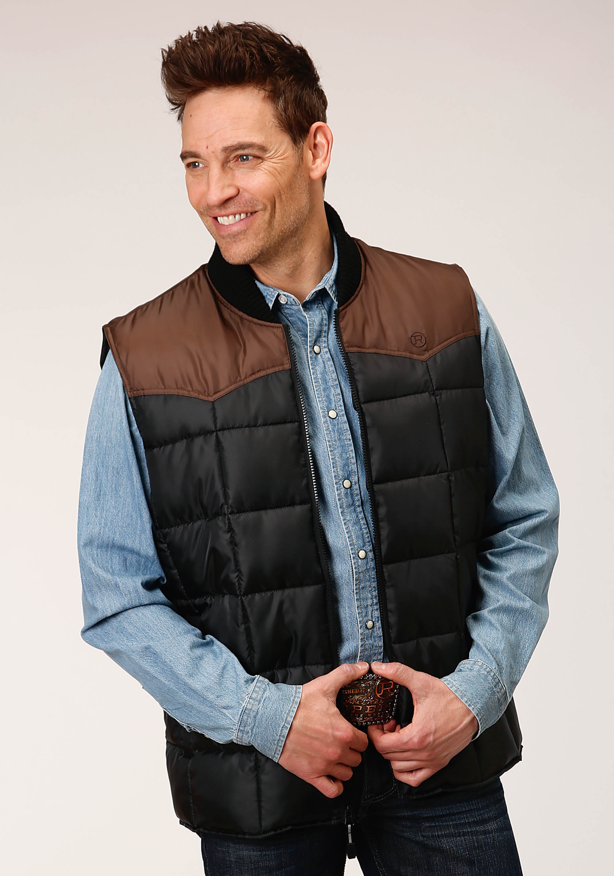 Roper Outerwear – Men’s Mens Black 1473 Quilted Poly-filled Vest