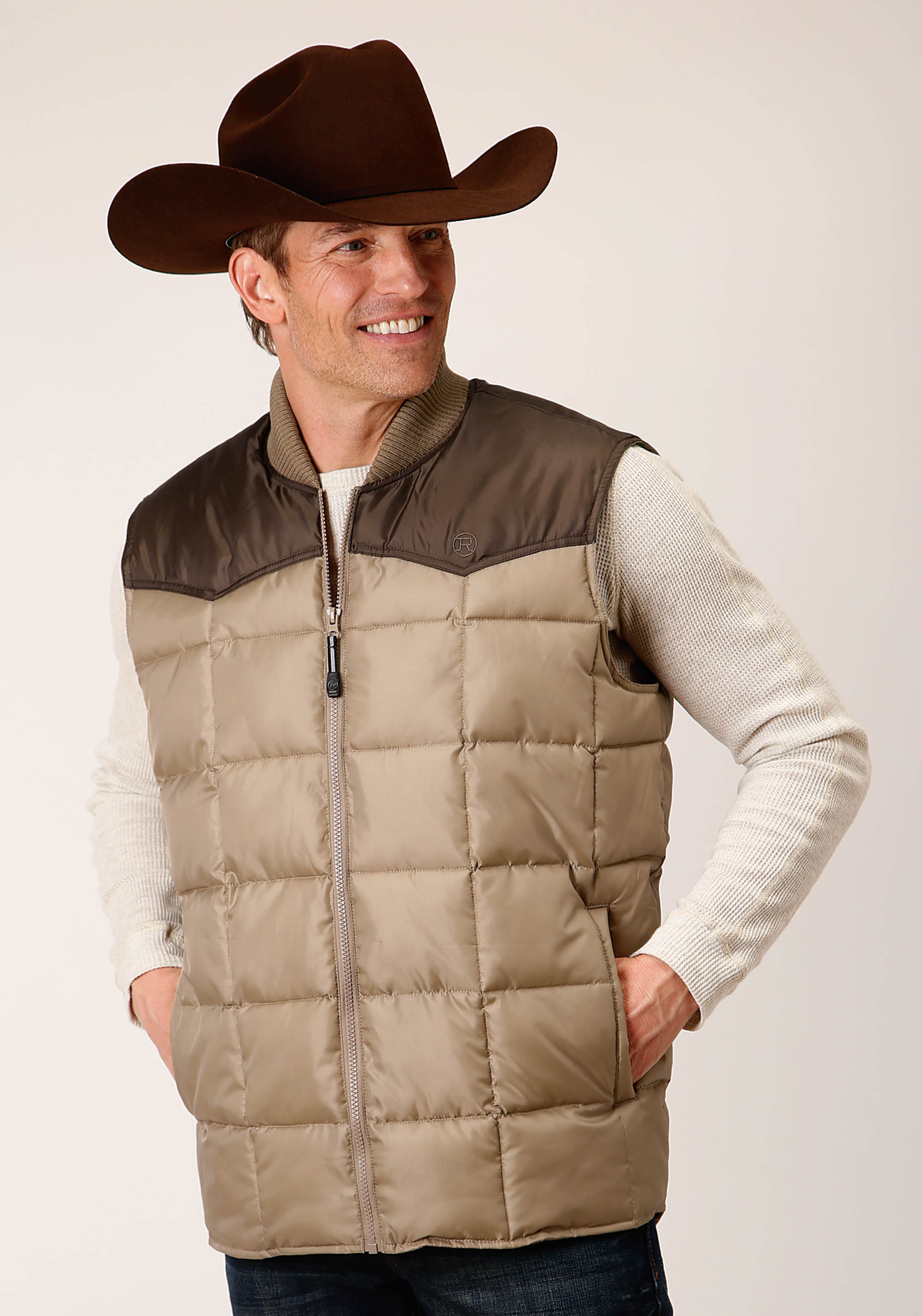 Opp Outerwear – Men’s Mens Khaki 1473 Quilted Poly-filled Vest