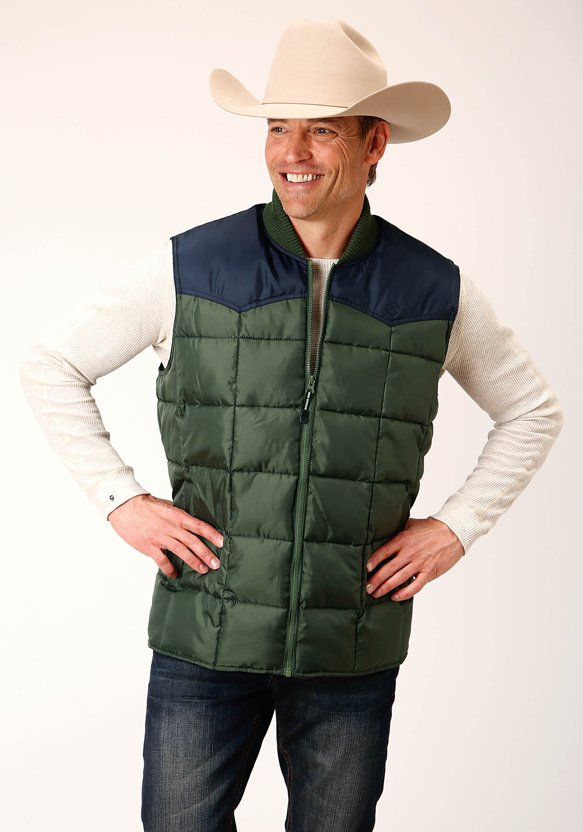 Opp Outerwear – Men’s Mens Green 1473 Quilted Poly-filled Vest