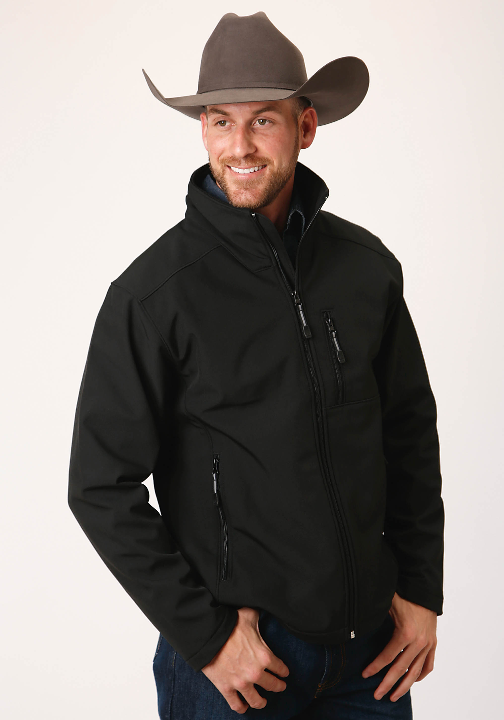 Roper Outerwear- Men’s Instock Mens 00259 Black W/black Softshell Jacket