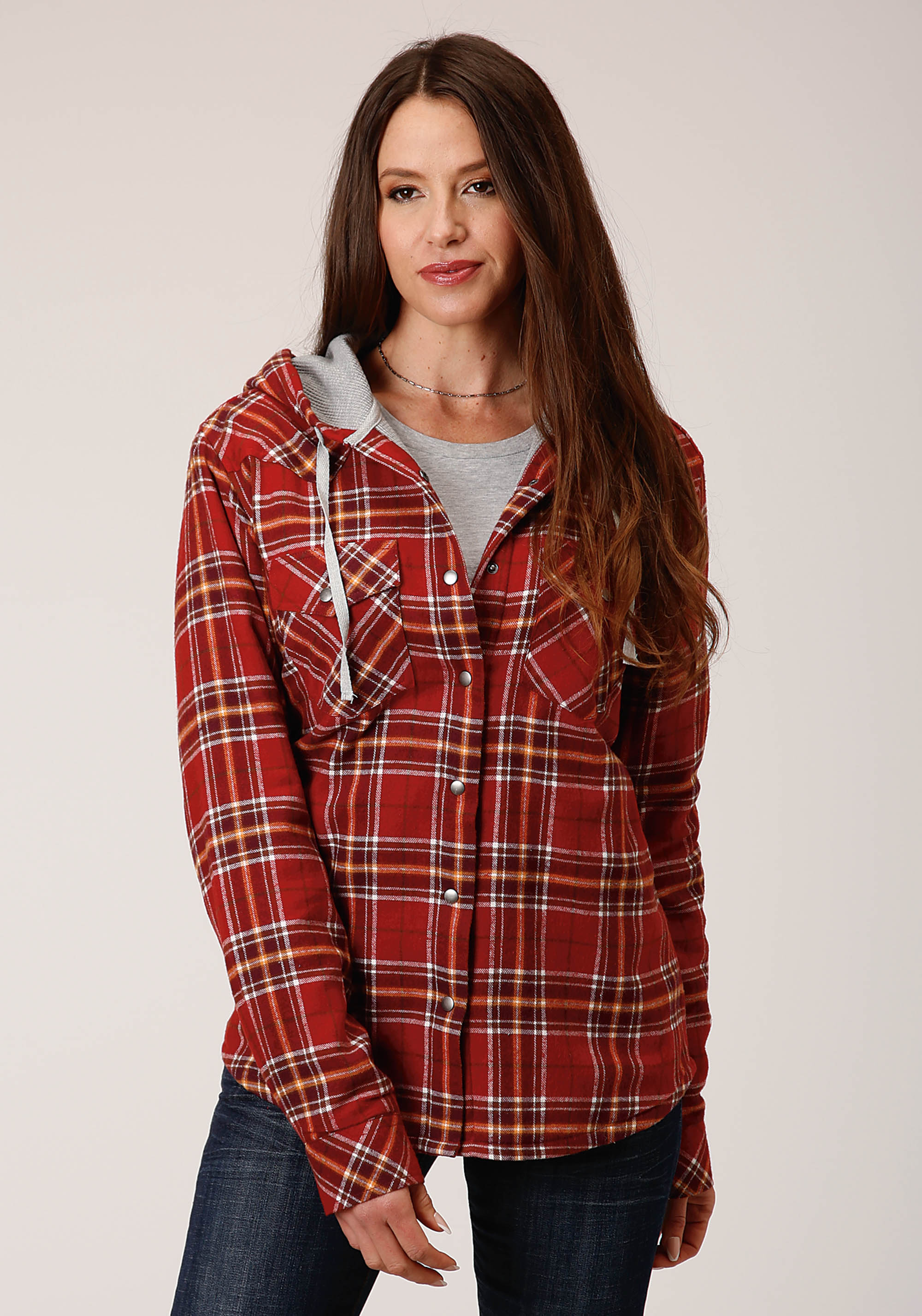 Womens Rust 1638 Thermal Lined Flannel Shirt Jckt