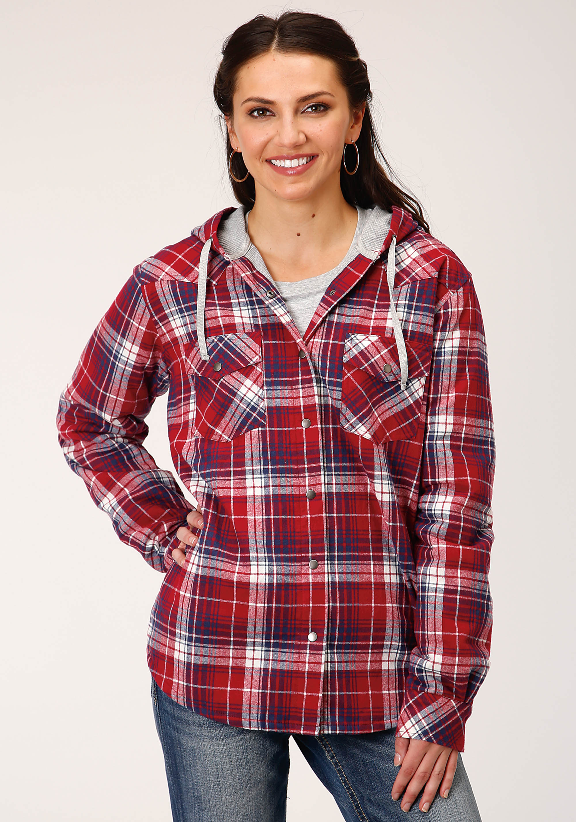 Womens Wine 1318 Thermal Lined Flannel Shirt Jckt