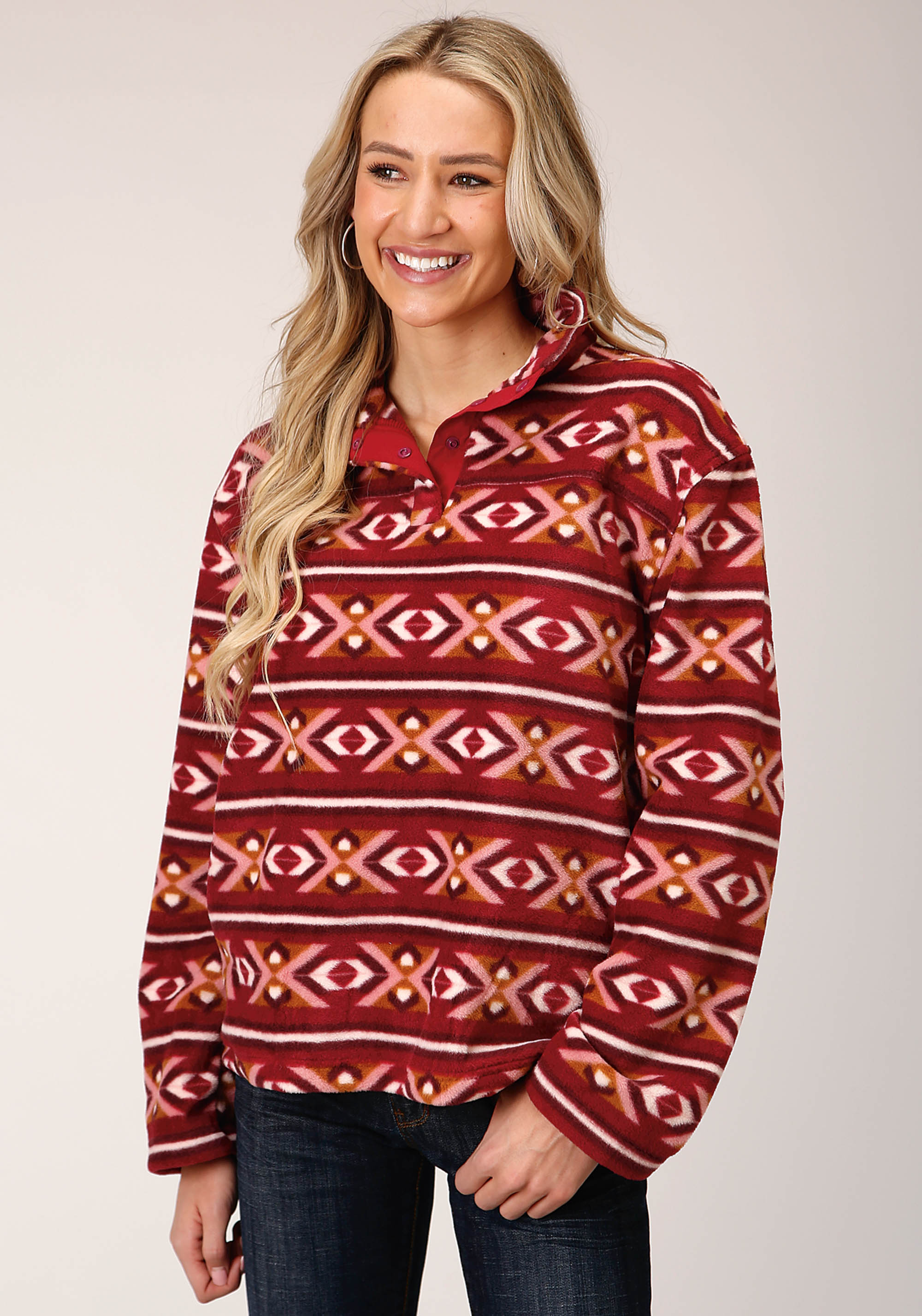 Roper Outerwear – Women’s Womens Wine 1350 Berry Aztec Prt Fleece