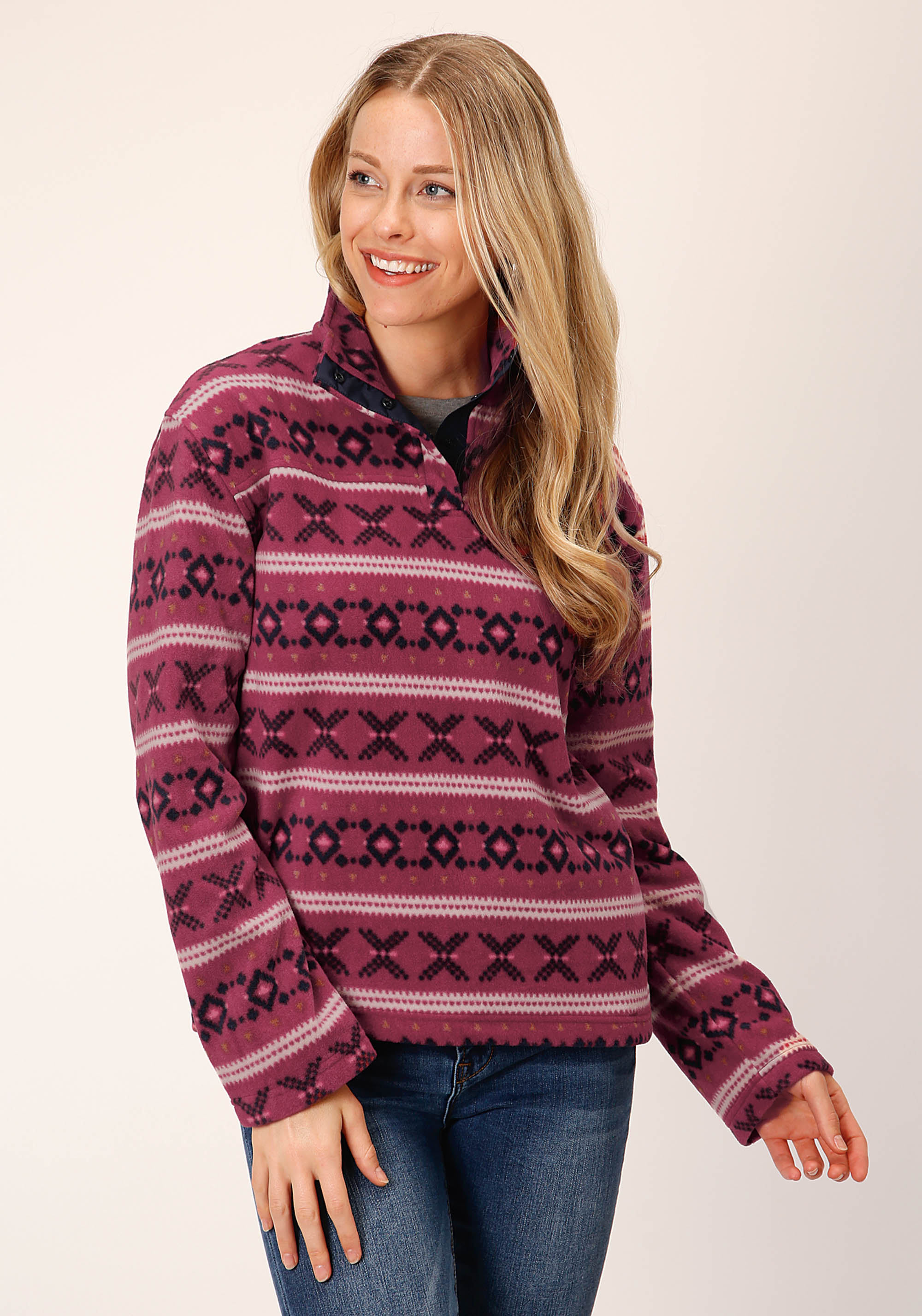 Roper Outerwear – Women’s Womens 1816 Rusty Red Aztec Prt Fleece