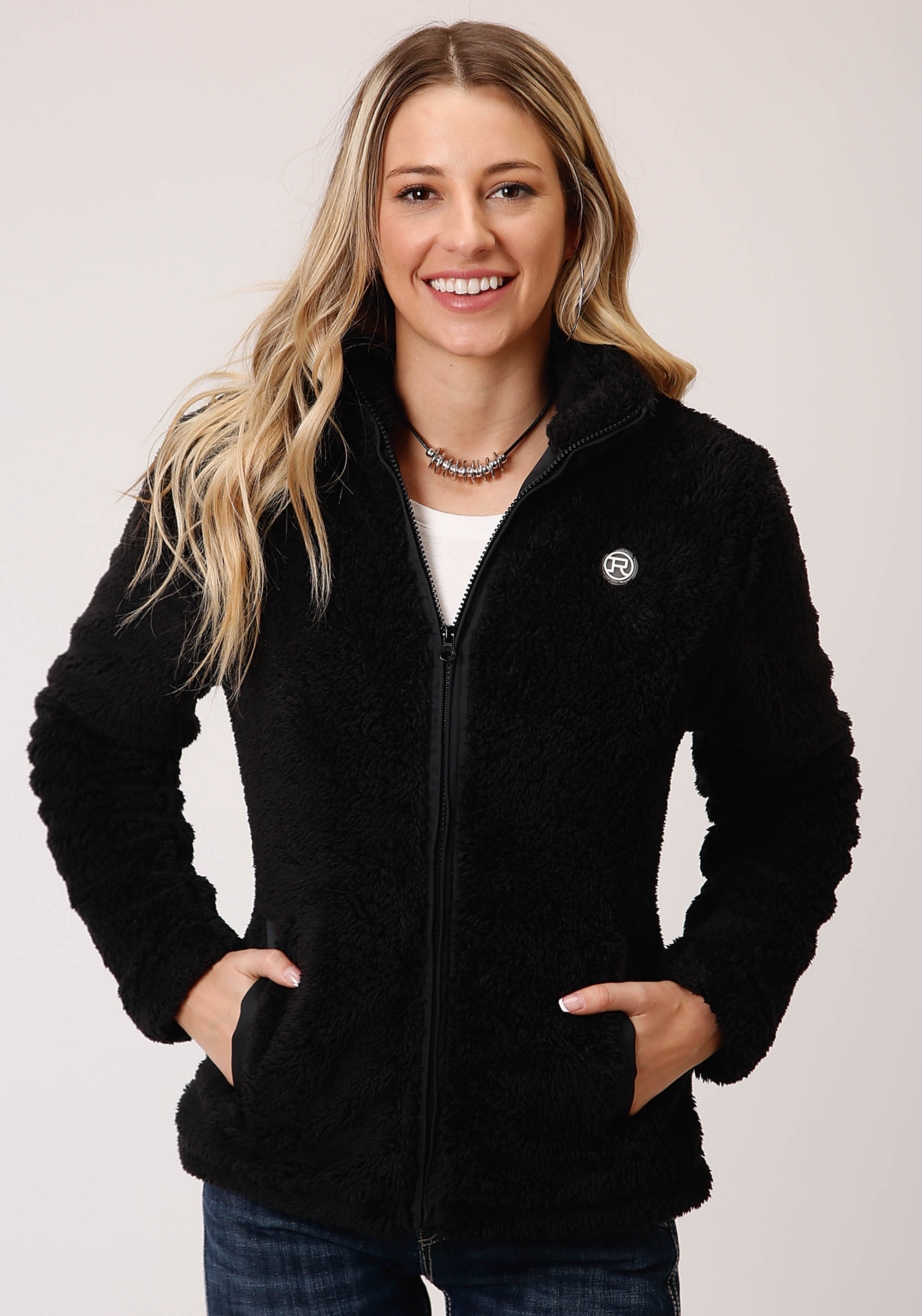 Roper Outerwear- Women’s Womens Black 00531 2 Sided Fuzzy Fleece Jacket