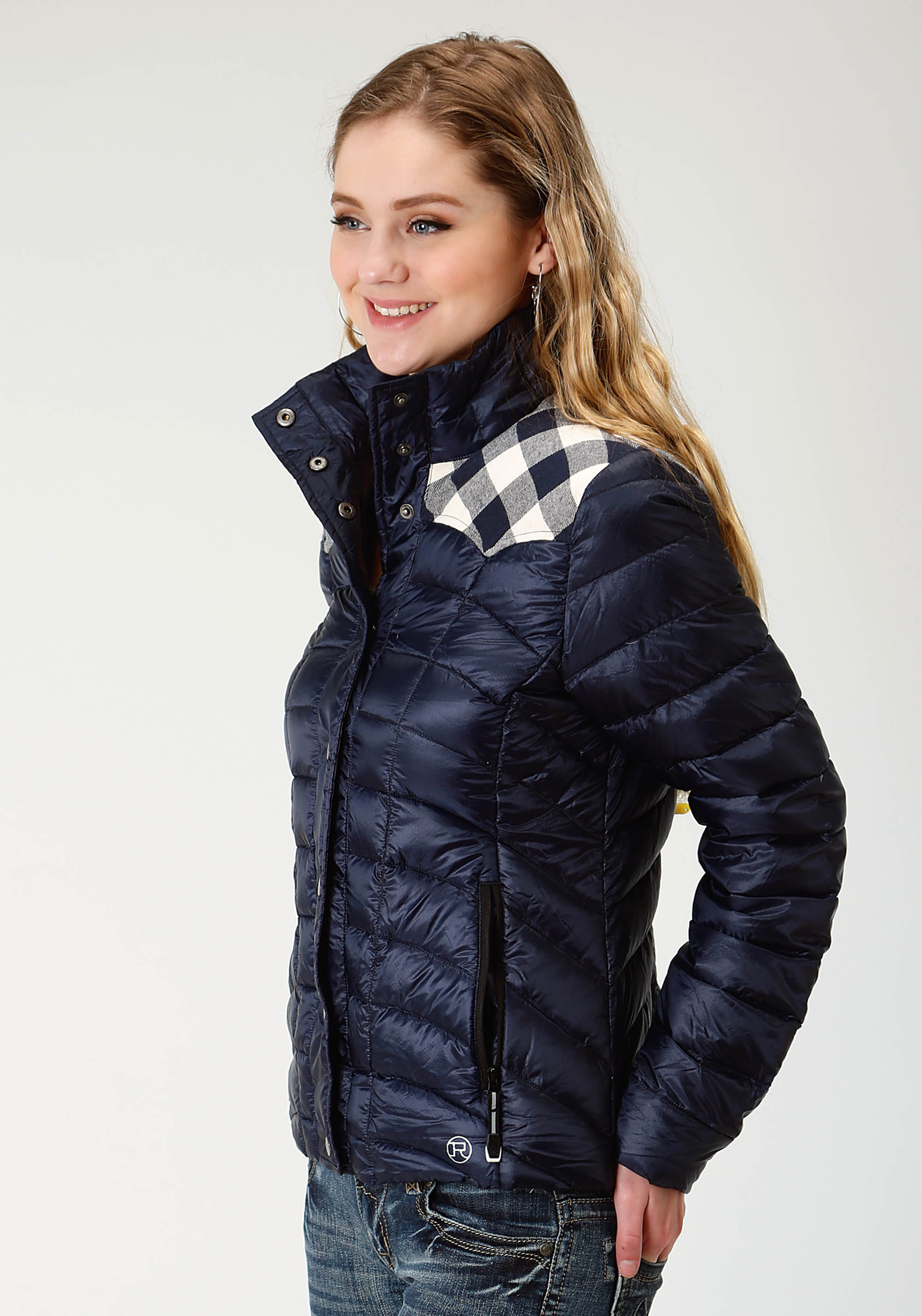 Roper Outerwear- Ladies Womens Navy 2384 Quilted Down Coat