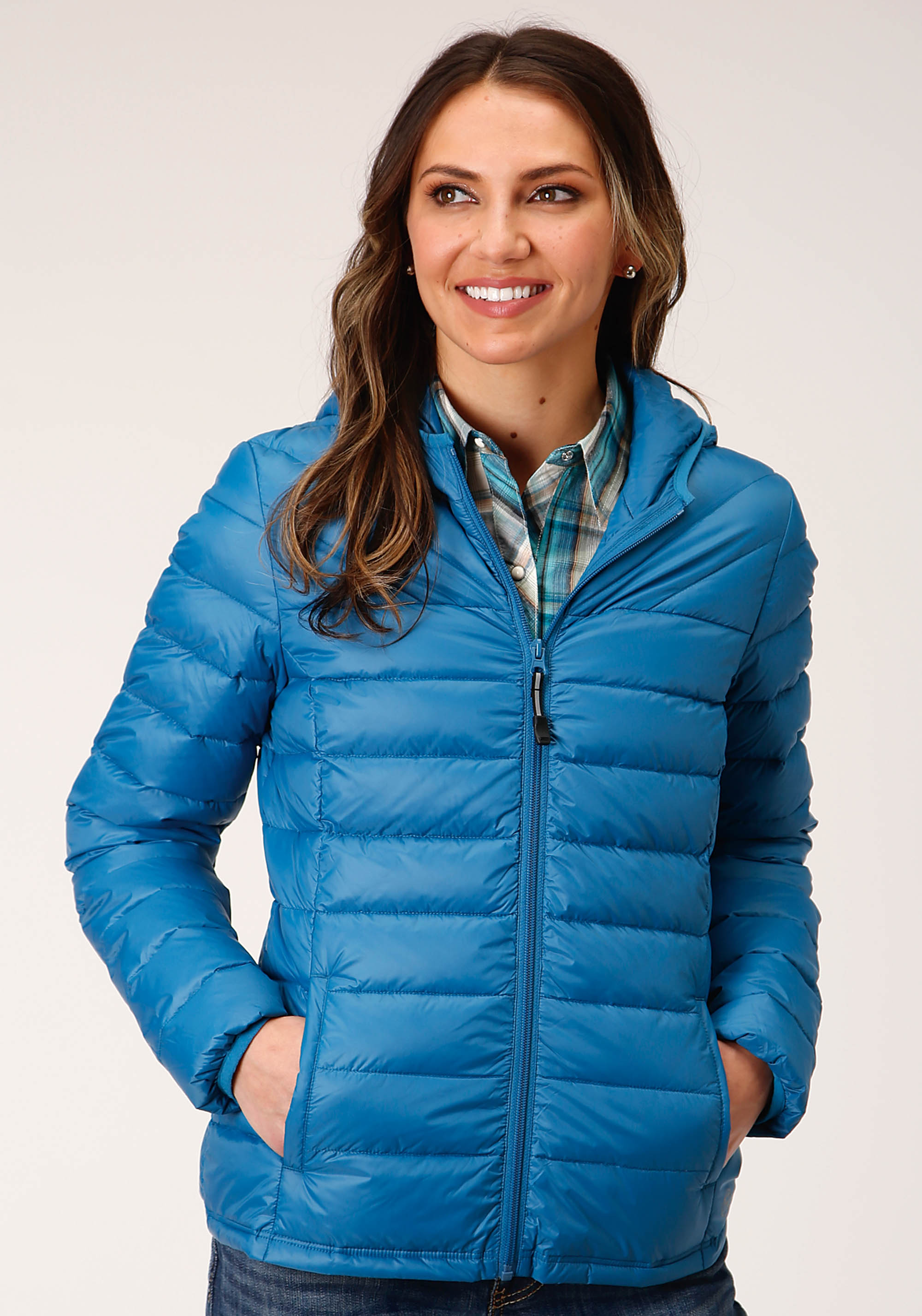 Roper Outerwear – Women’s Womens 1304 Crushable Hooded Down Coat – Teal