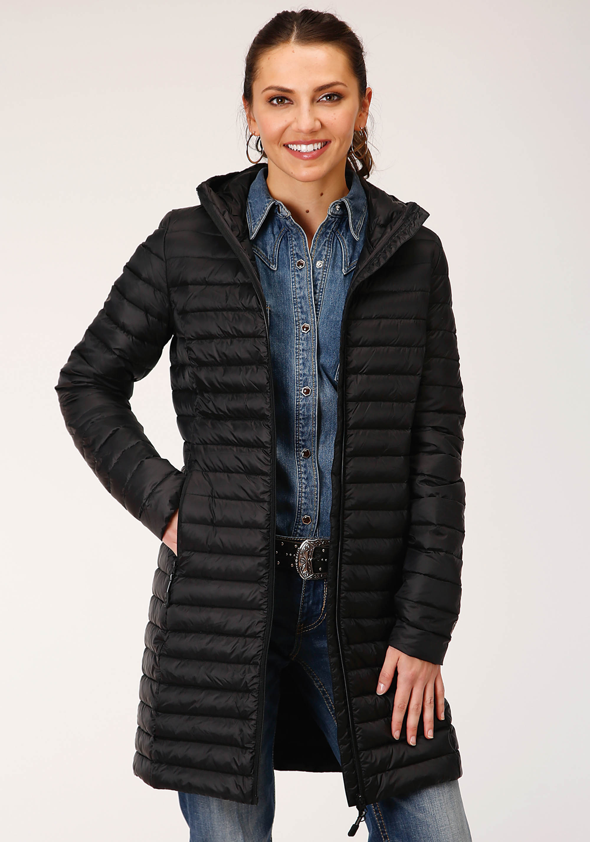 Roper Outerwear – Women’s Womens Black 1304 Parachute Blk Long Down Coat