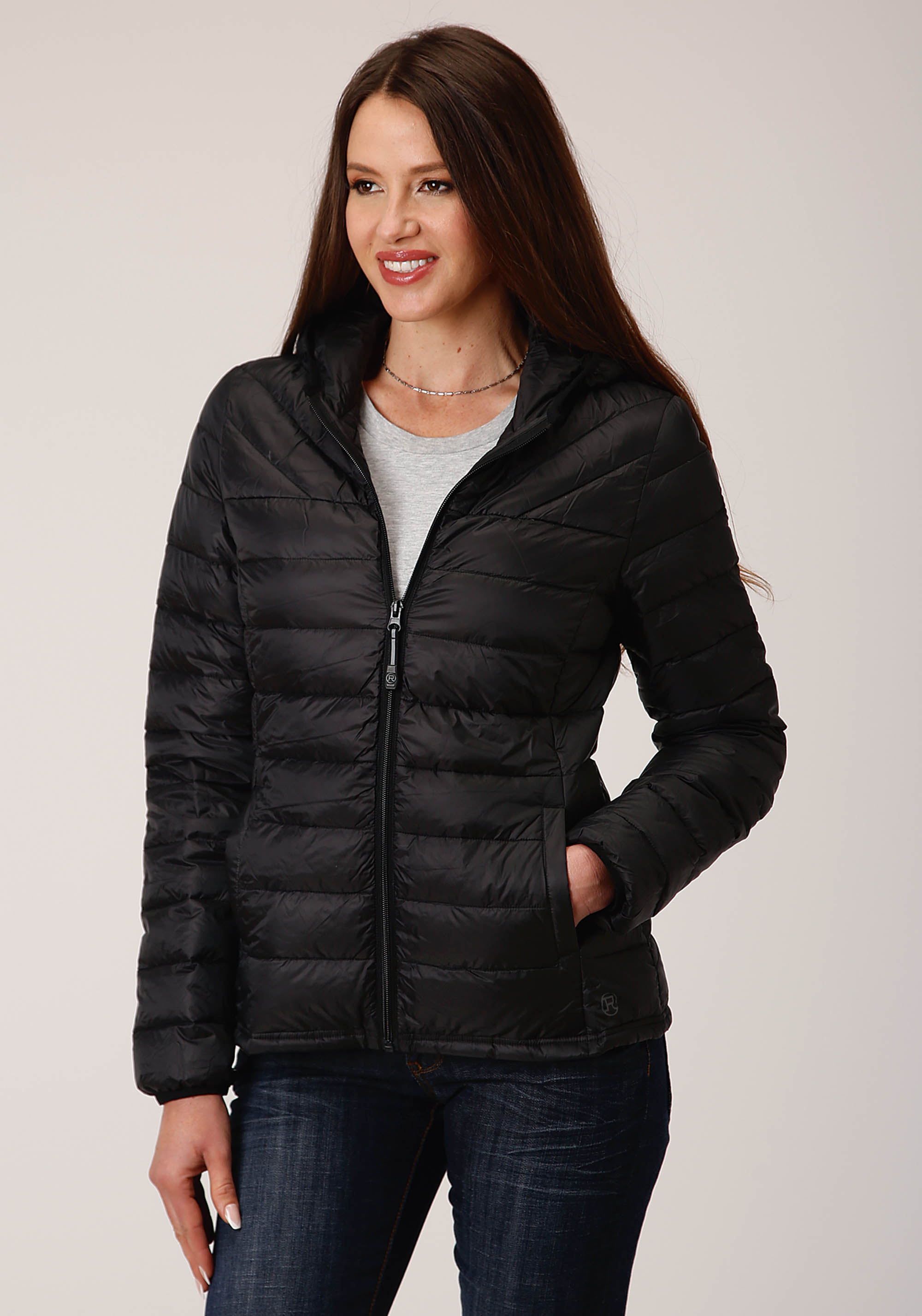 Roper Outerwear – Women’s Womens 1744 Black Nylon Down Proof Jacket