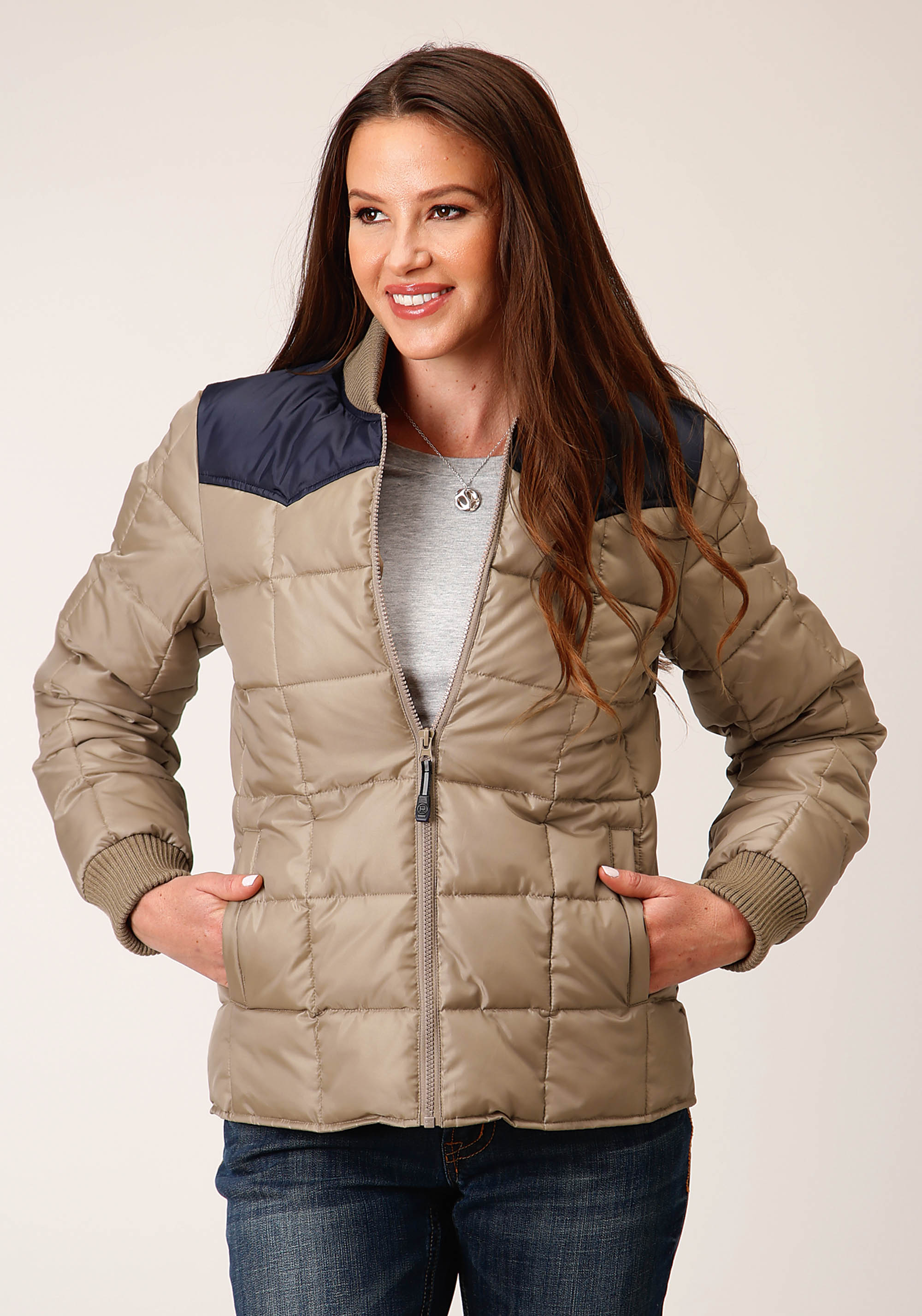 Opp Outerwear – Women’s Womens Khaki 1473 Quilted Poly-filled Jacket