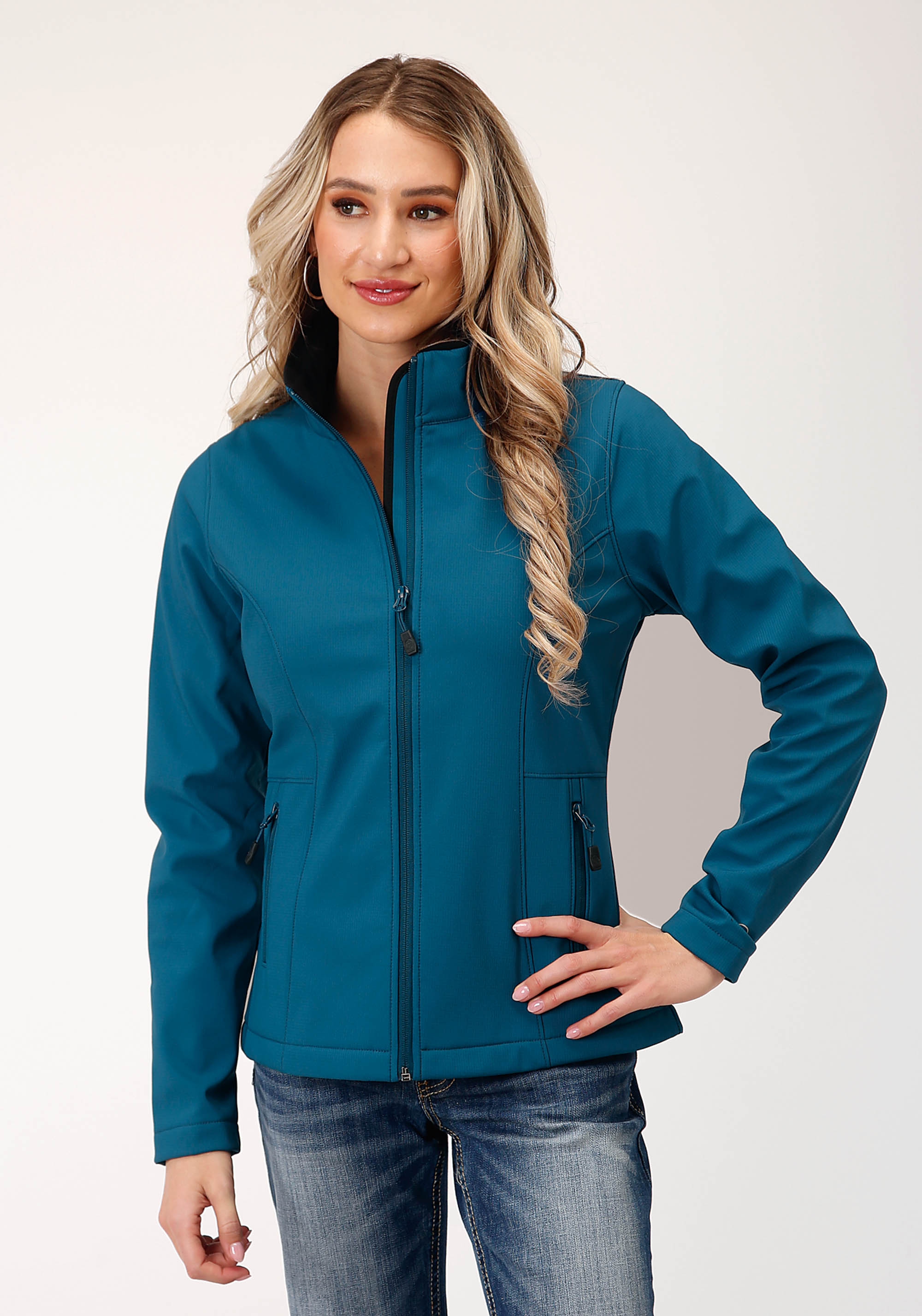 Roper Outerwear – Women’s Womens 1642 Deep Teal Grid Soft Shell Jacket