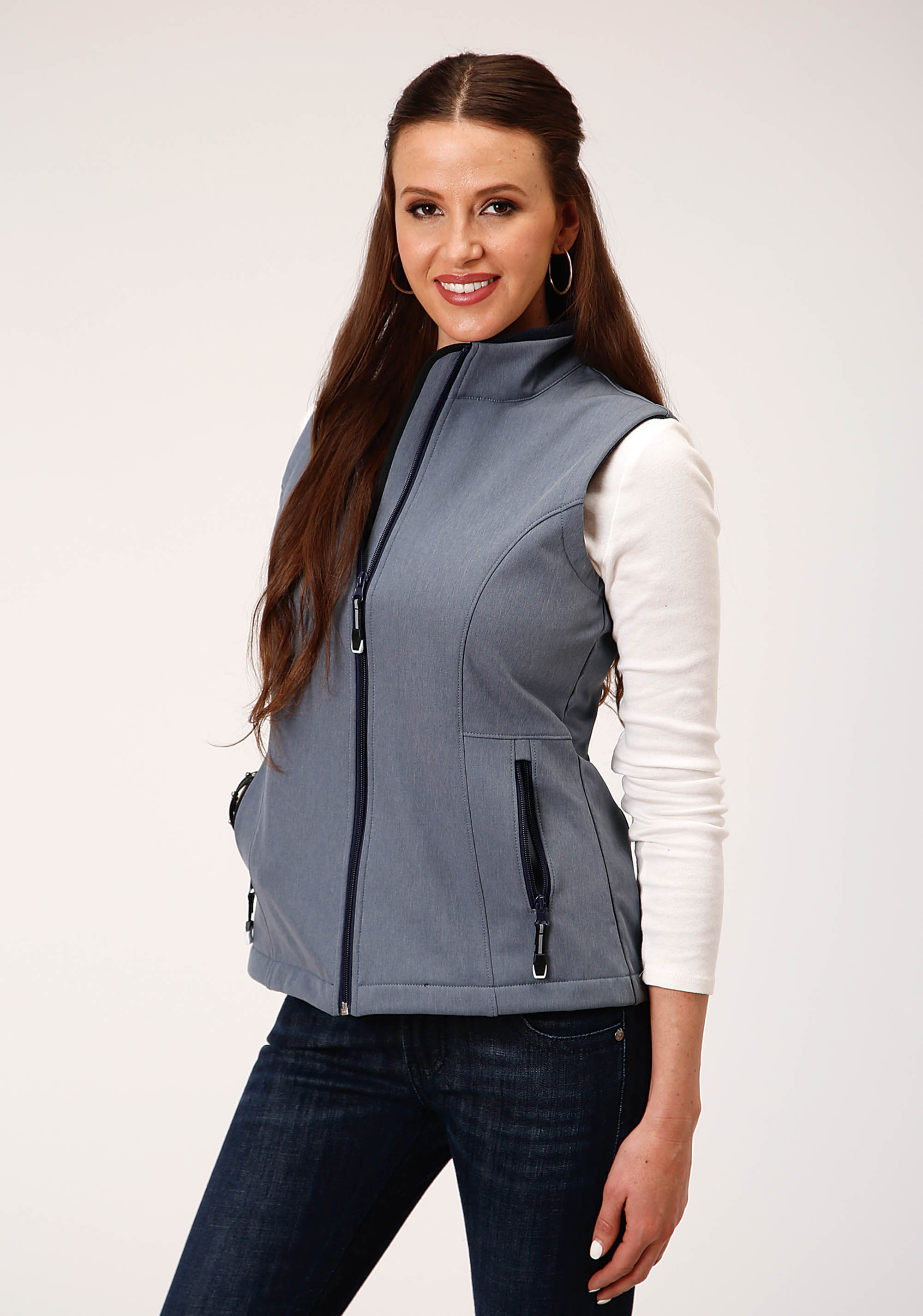 Roper Outerwear- Women’s Womens 00916 Heathered Blue Softshell Vest