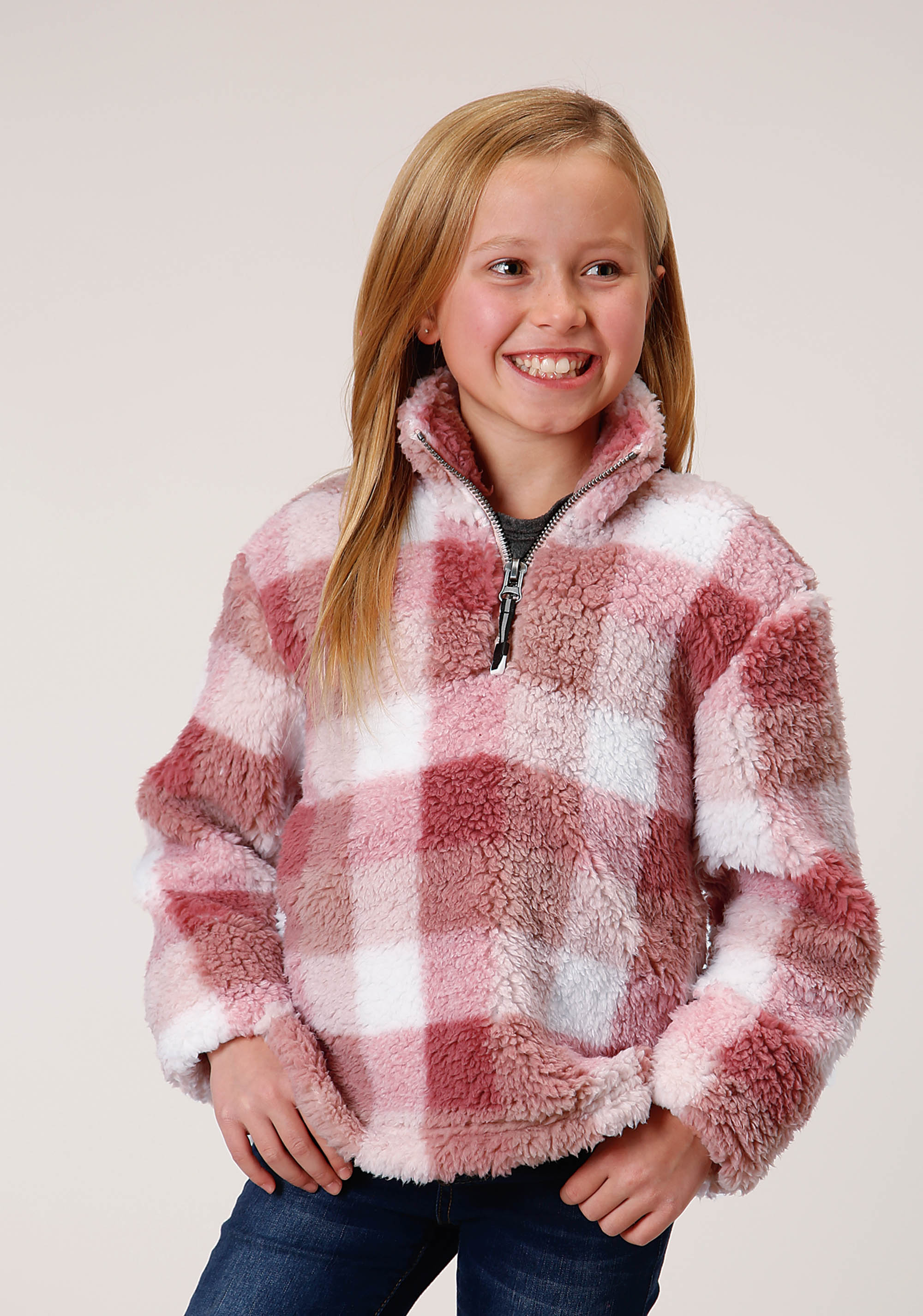 Roper Outerwear- Girl’s Girls 00976 Pink Buffalo Pld Polar Fleece