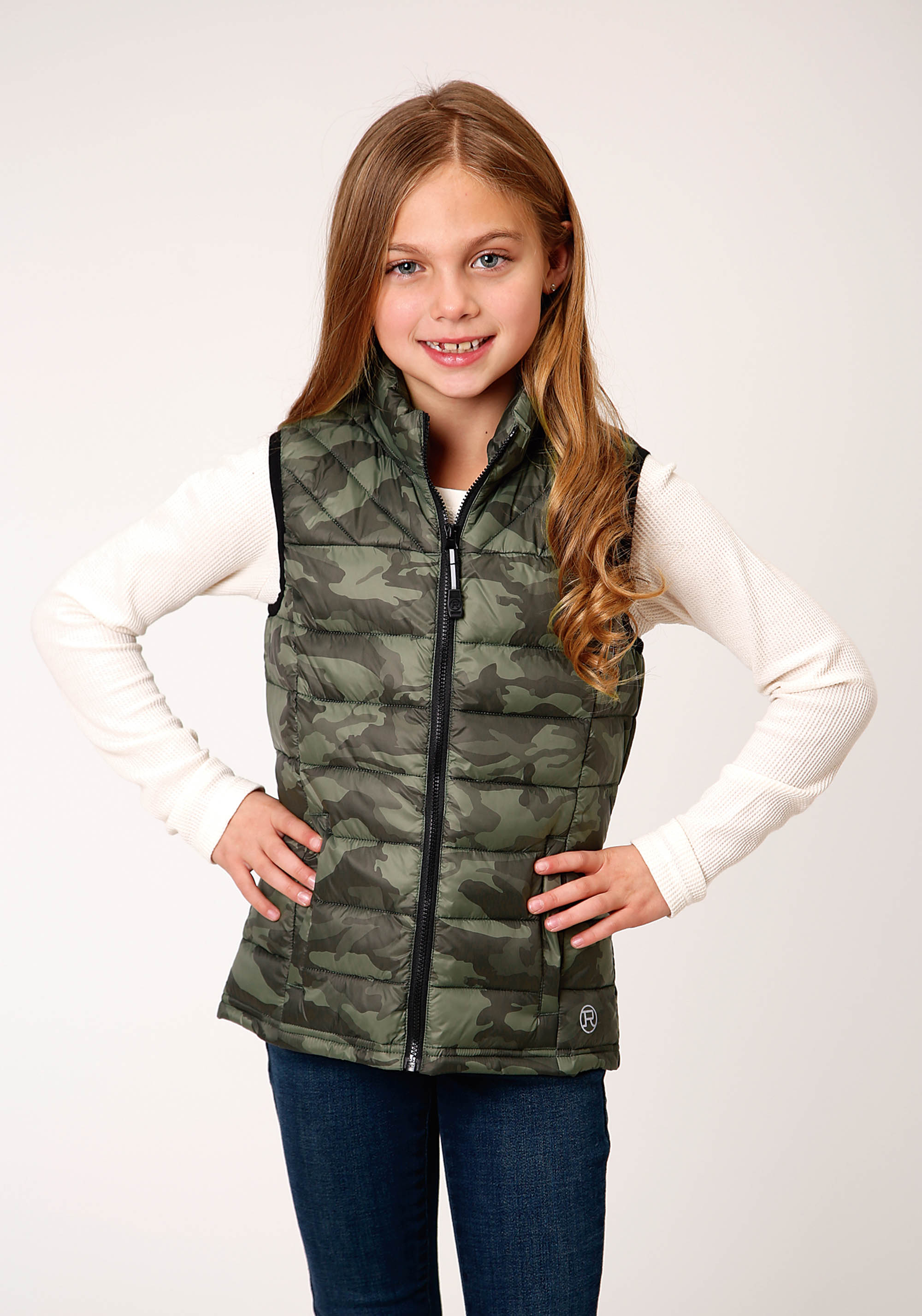 Roper Outerwear- Girl’s Girls Green 00763 Parachute Camo Vest