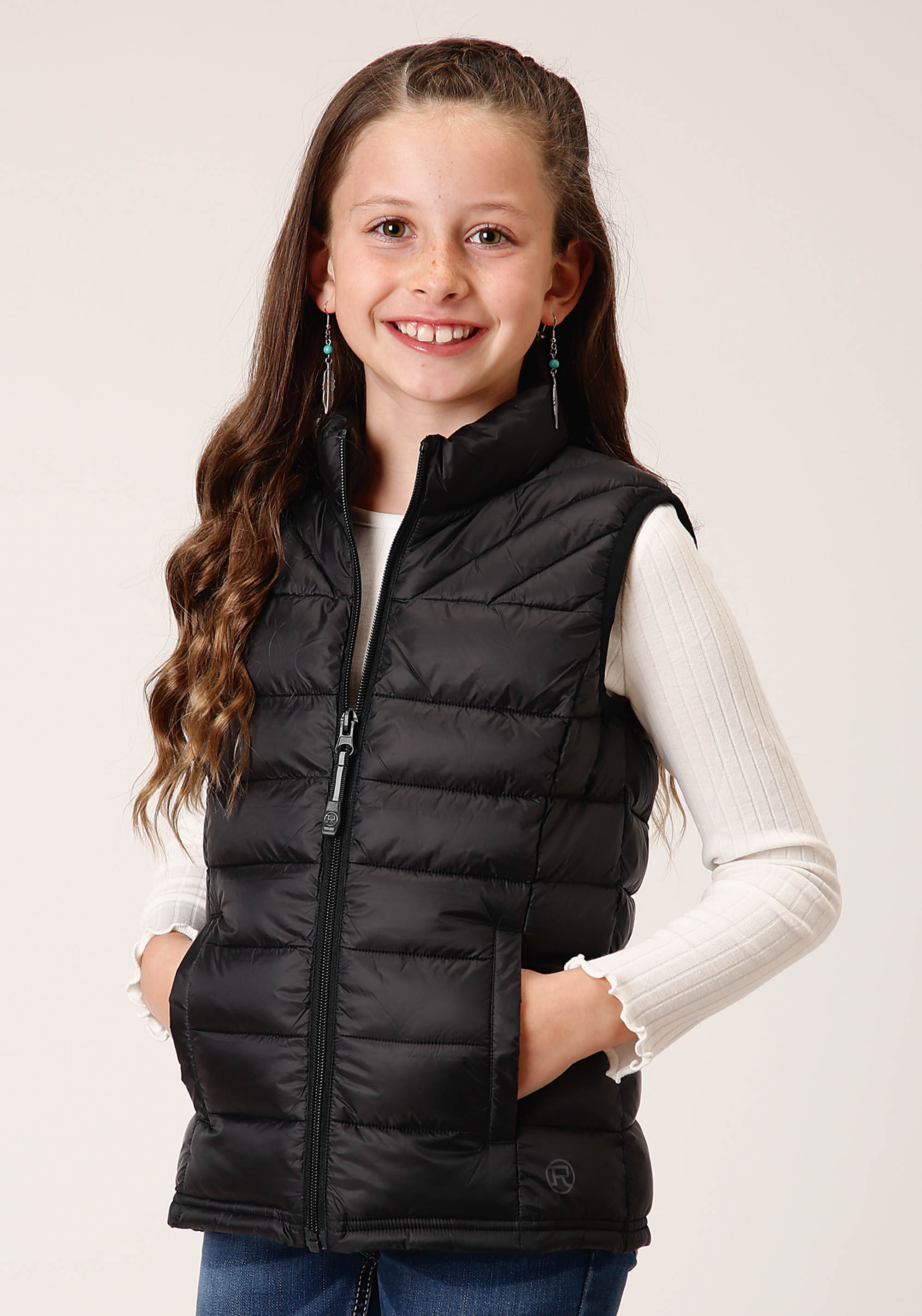 Roper Outerwear – Girls Girls 1744 Black Nylon Parachute Vest