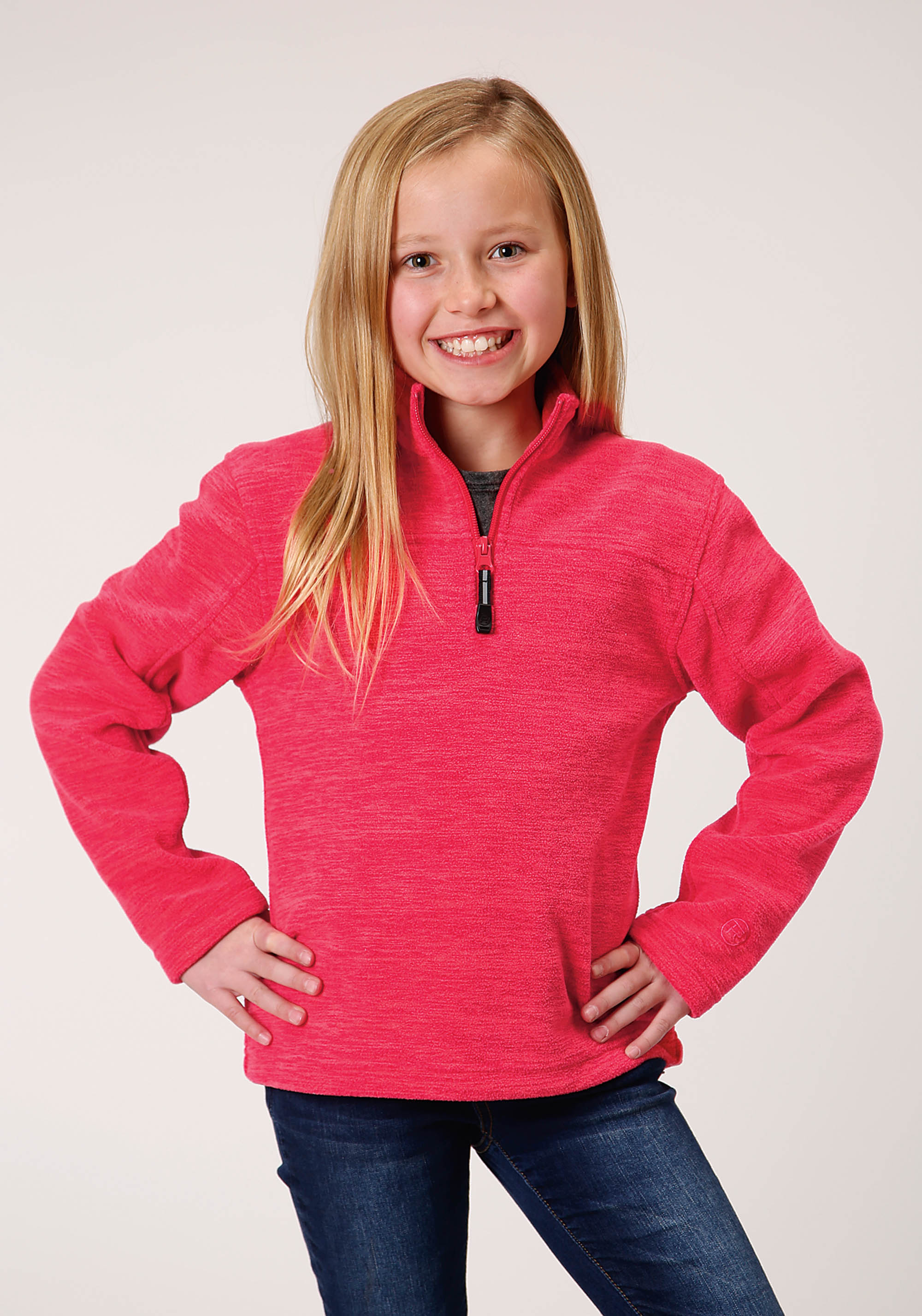 Roper Outerwear- Girl’s Girls 00954 Melange Neon Pink Micro Fleece