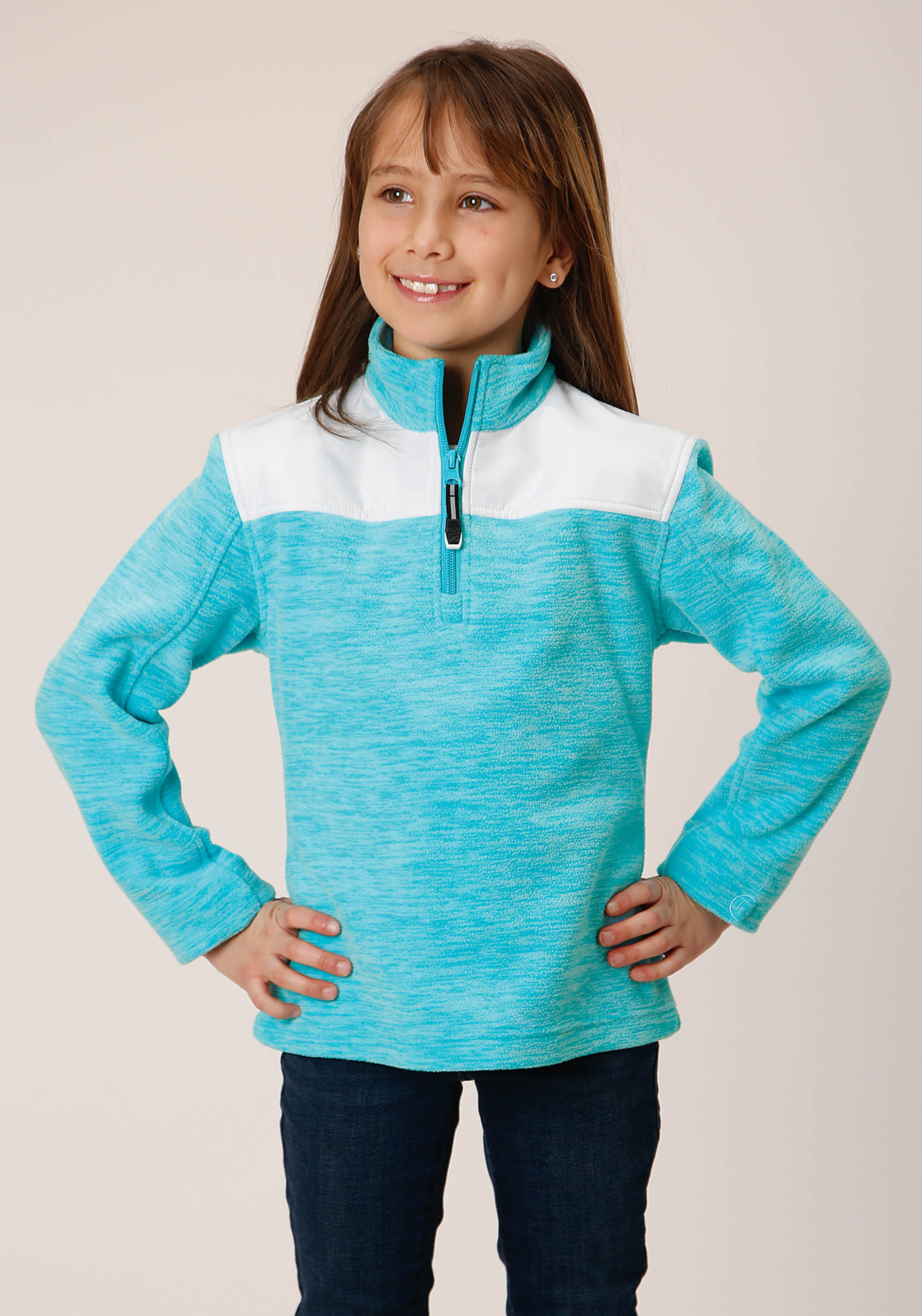 Roper Outerwear – Girls Girls Blue 1739 Hthr Turq Micro Fleece