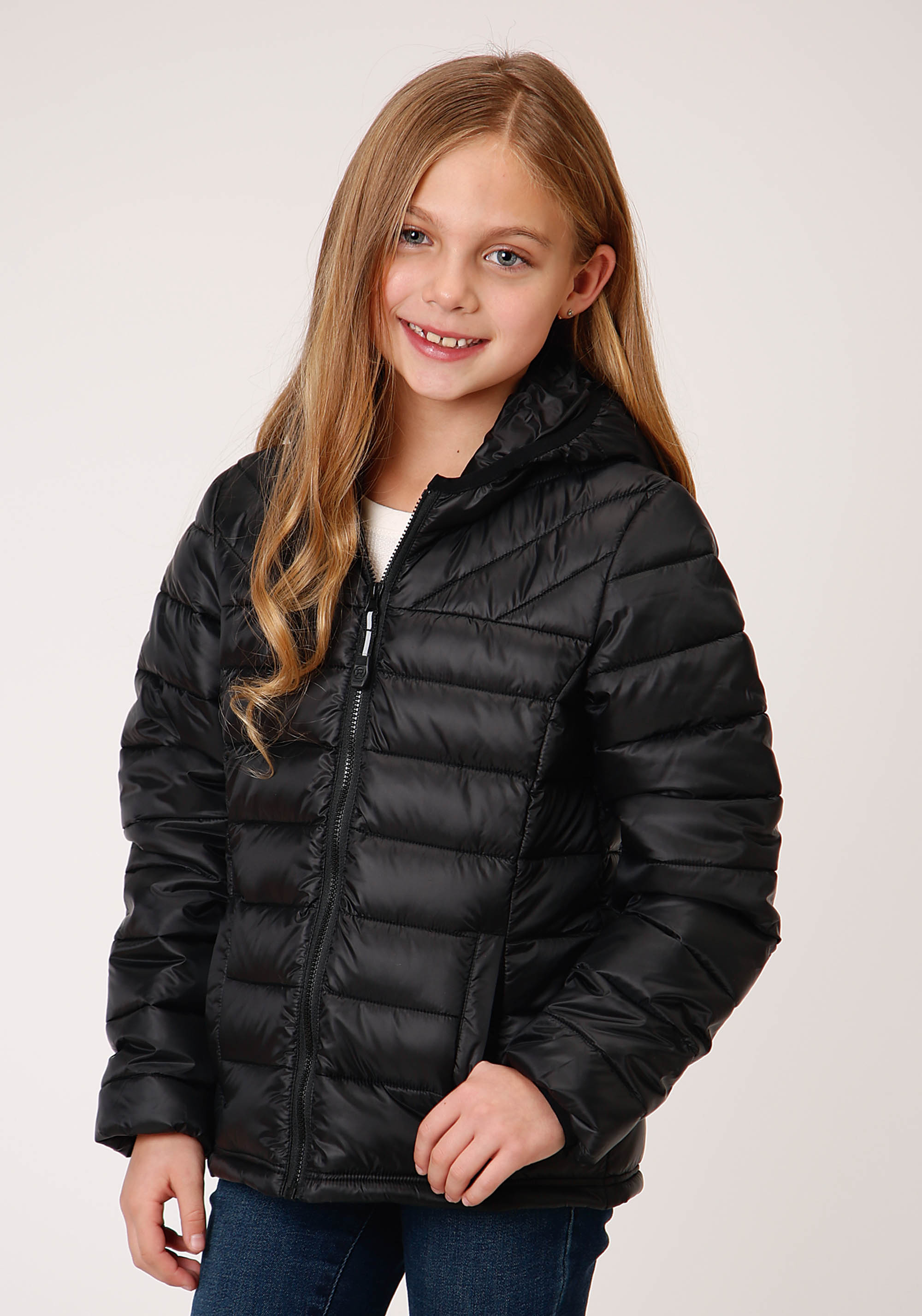 Roper Outerwear- Girl’s Girls Black 00763 Parachute Blck Hooded Coat