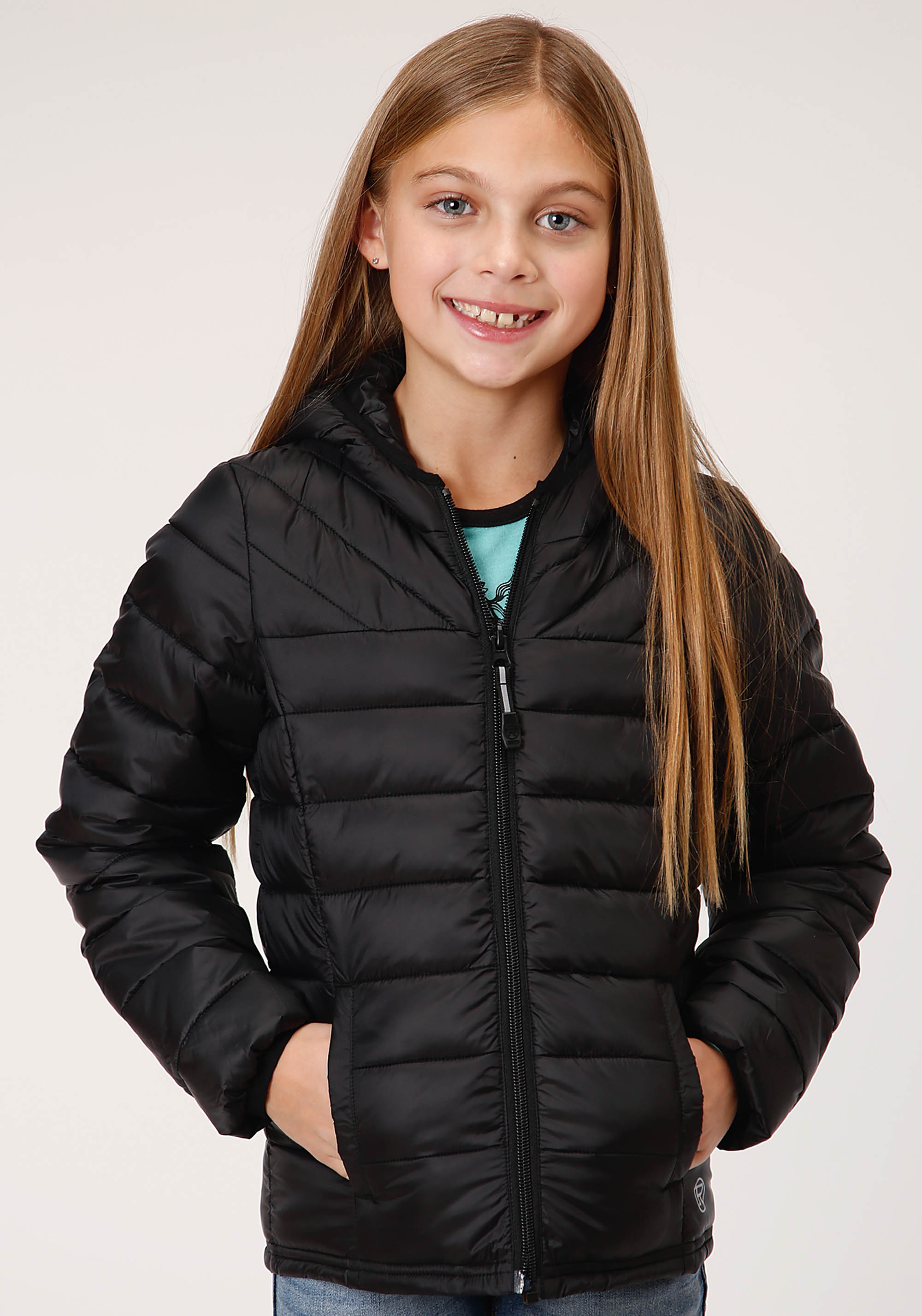 Roper Outerwear – Girl’s Girls Black 1304 Crushable Poly Filled Jckt – Bl