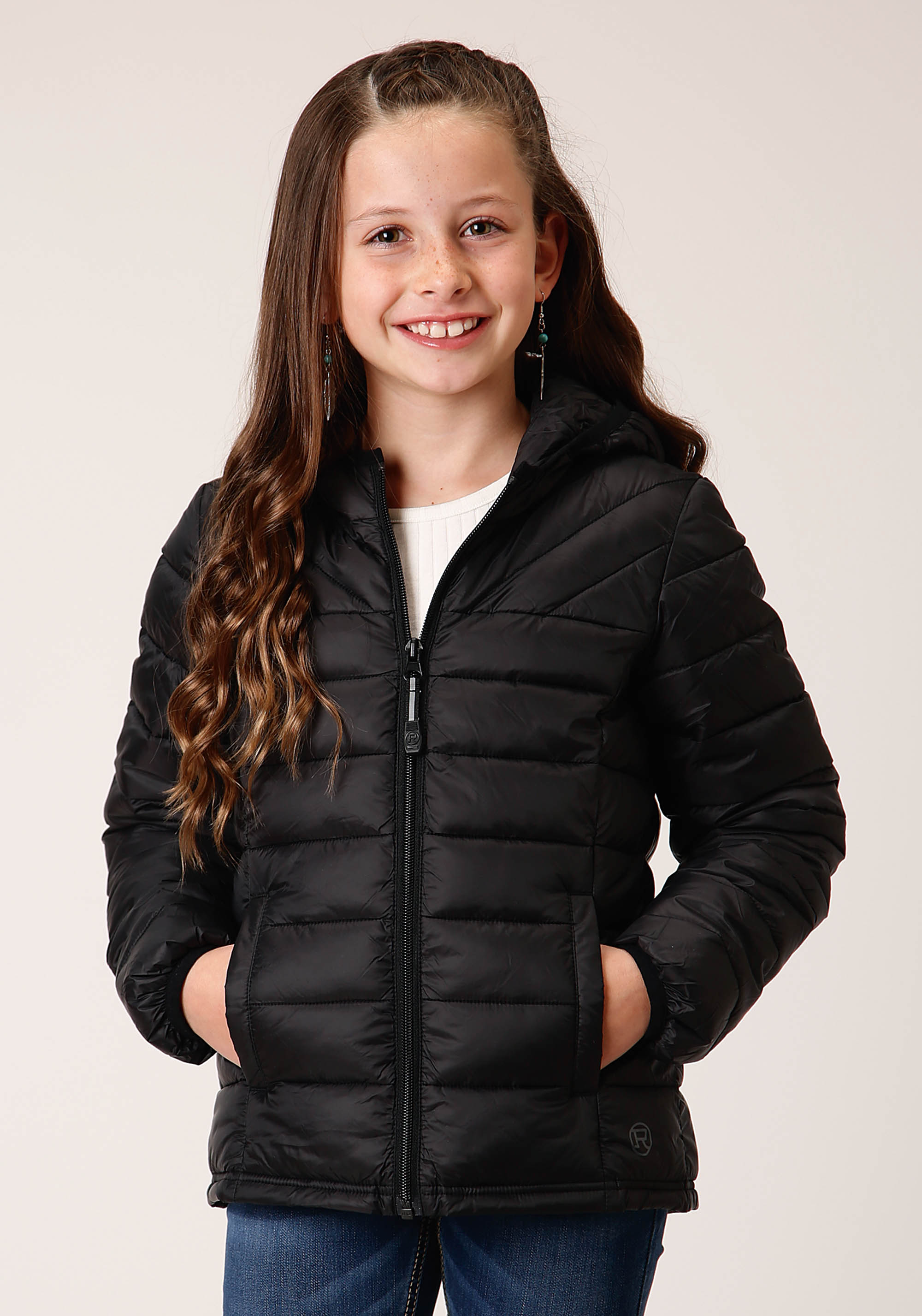 Roper Outerwear – Girls Girls 1744 Black Nylon Parachute Jacket