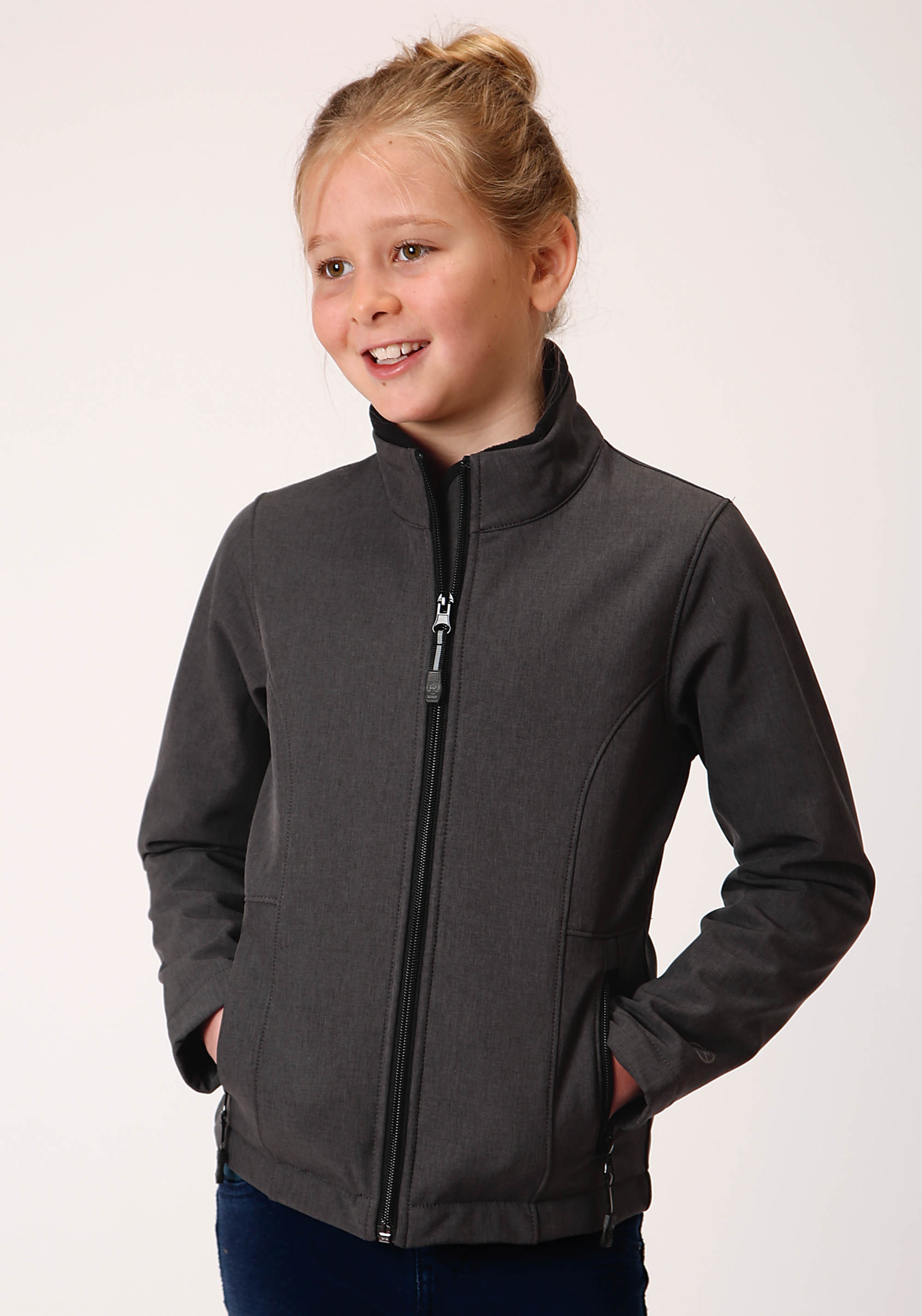 Roper Outerwear- Girl’s Girls Grey 00428 Heathered Gy Softshell Jacket