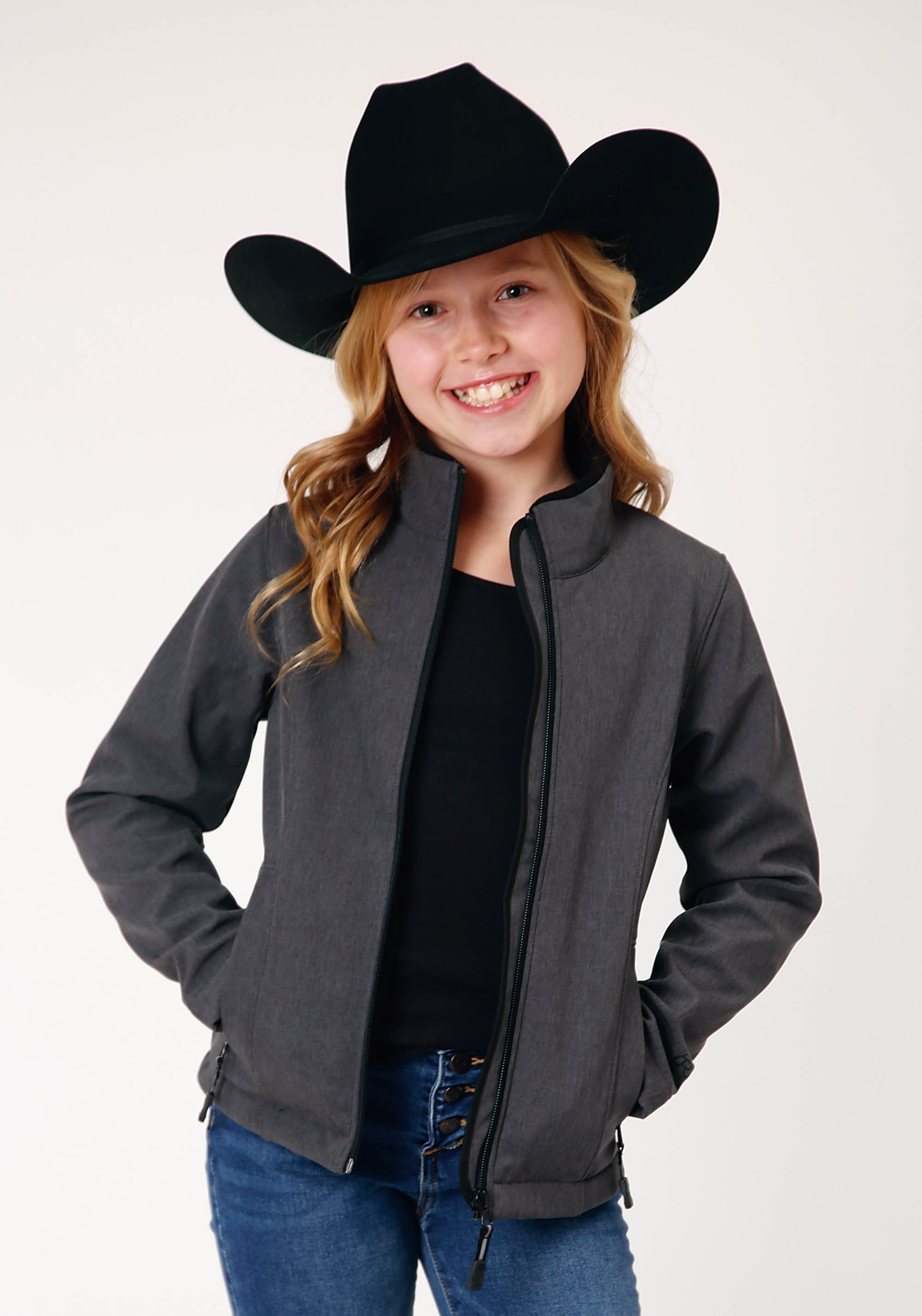 Roper Outerwear – Girl’s Girls 1249 Heather Grey Softshell Jacket