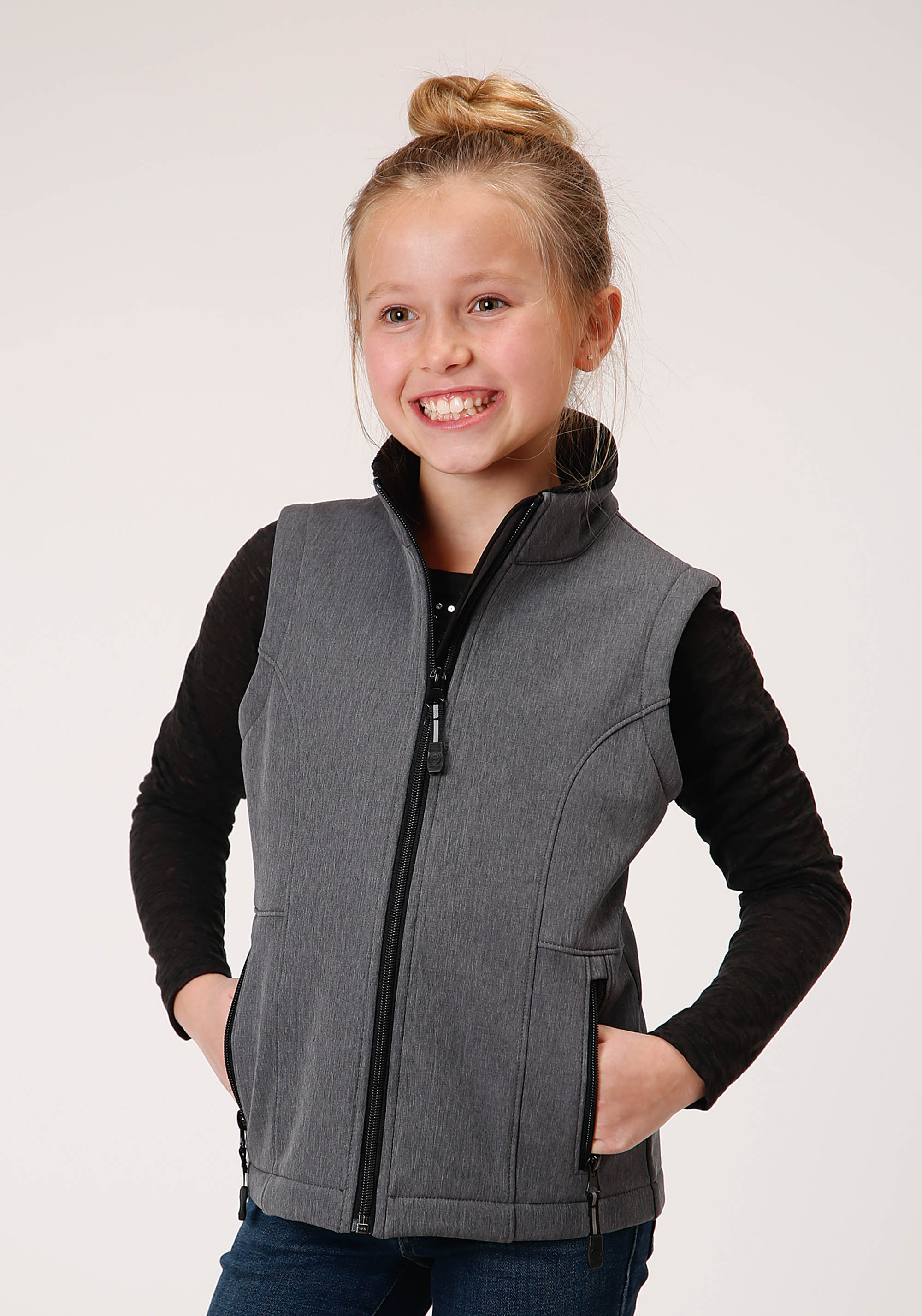 Roper Outerwear- Girl’s Girls 00916 Heathered Grey Softshell Vest