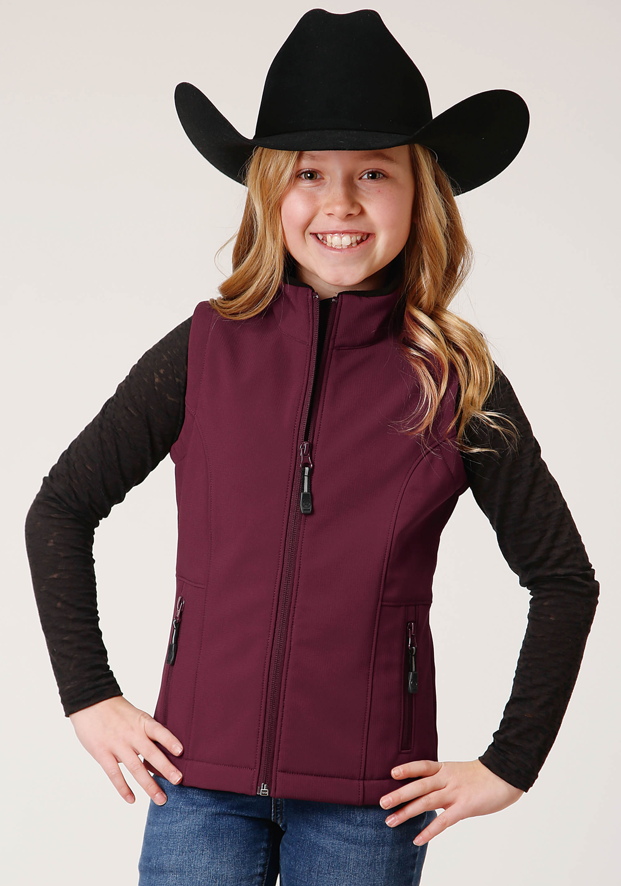 Roper Outerwear – Girl’s Girls 1294 Wine Softshell Vest