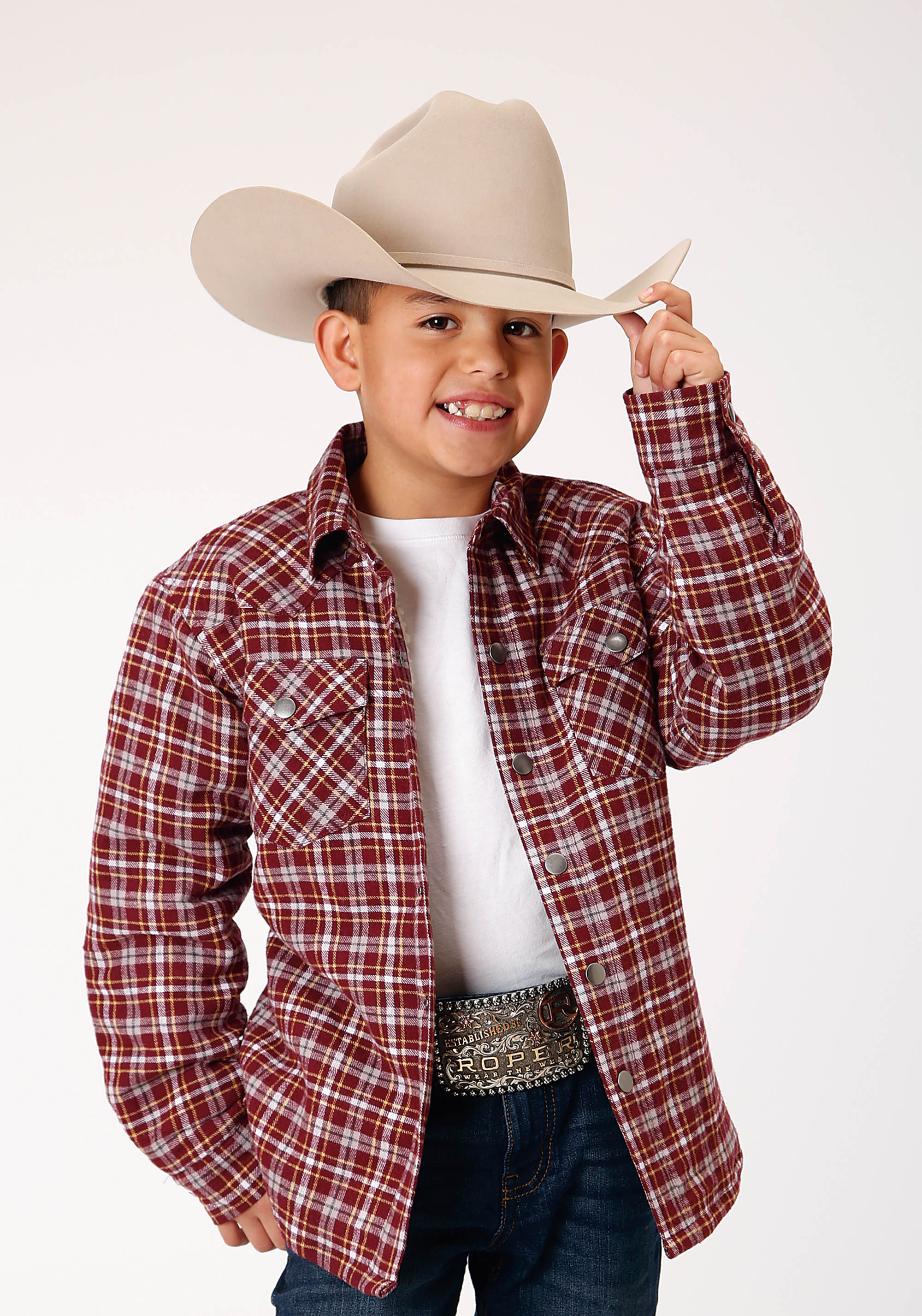 Boys Wine 1637 Sherpa Lined Flannel Shirt Jckt