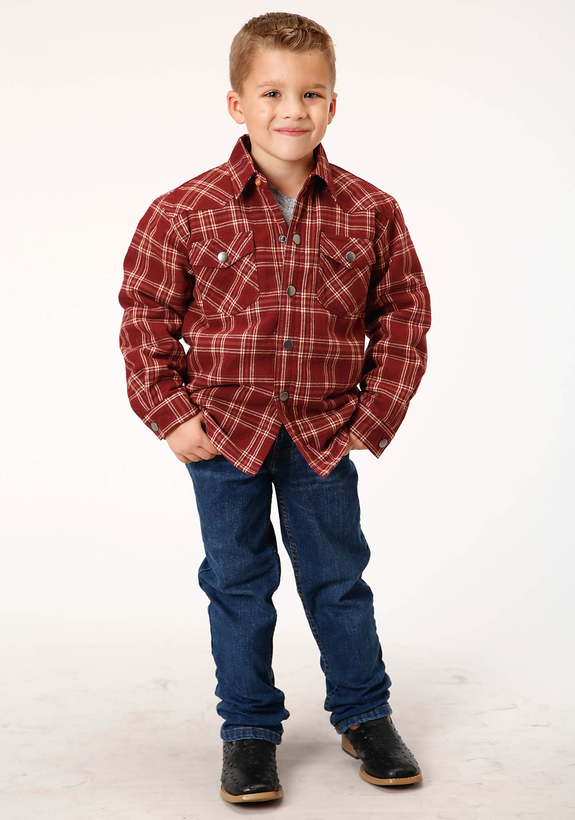 Boys Wine 1316 Sherpa Lined Flannel Shirt Jacket