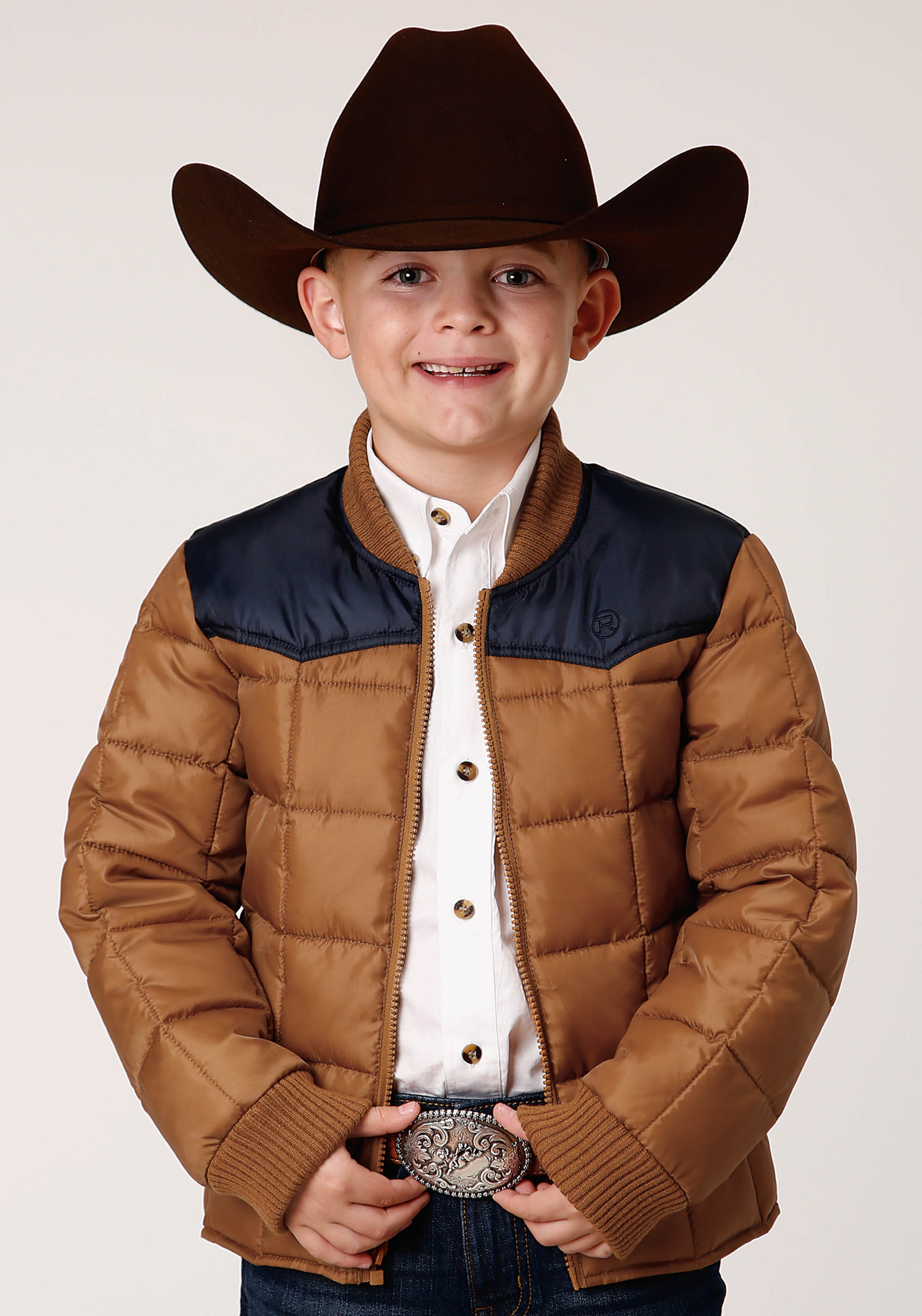 Roper Outerwear – Boy’s Boys Brown 1473 Quilted Poly-filled Jacket