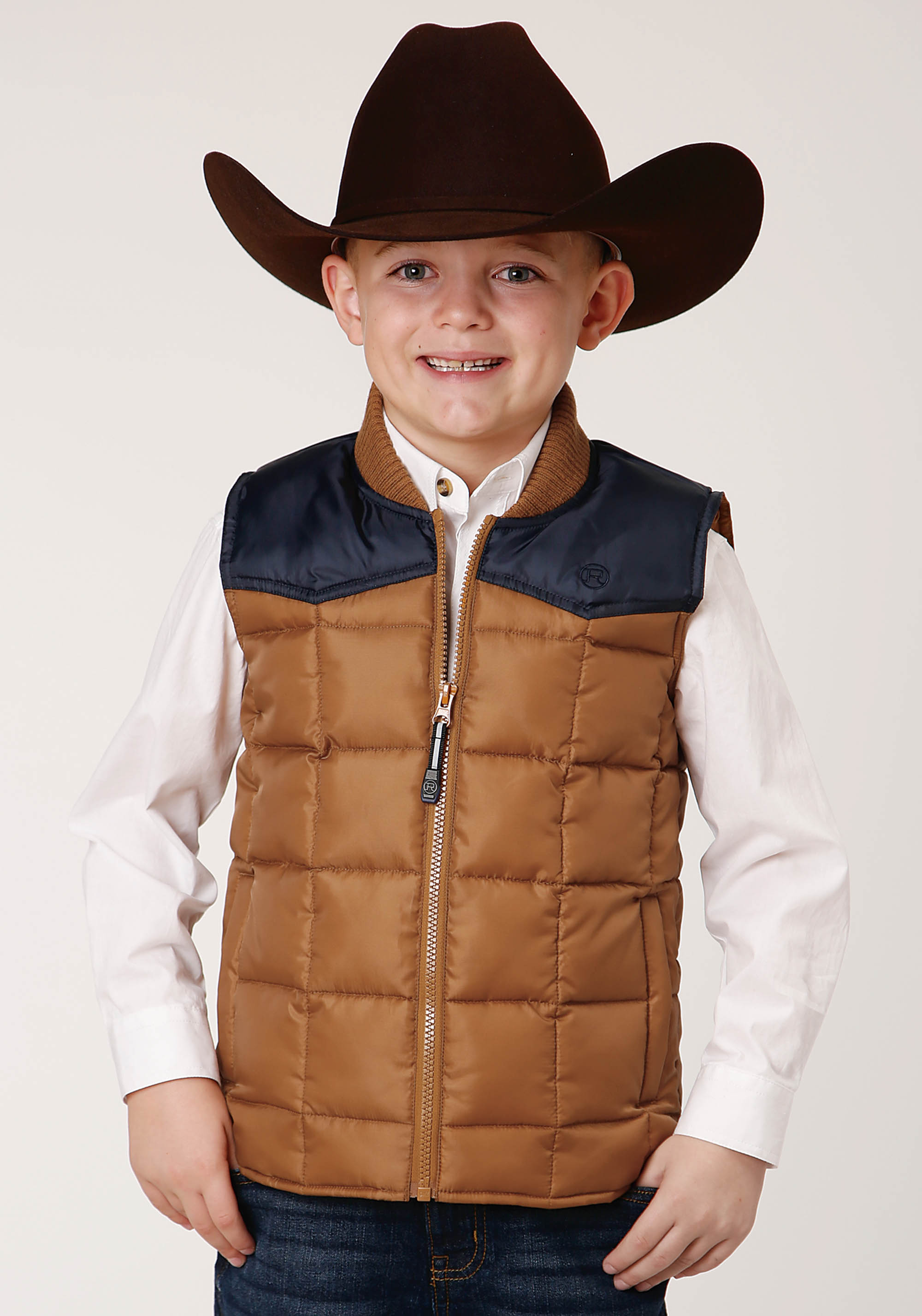 Roper Outerwear – Boy’s Boys Brown 1473 Quilted Poly-filled Vest