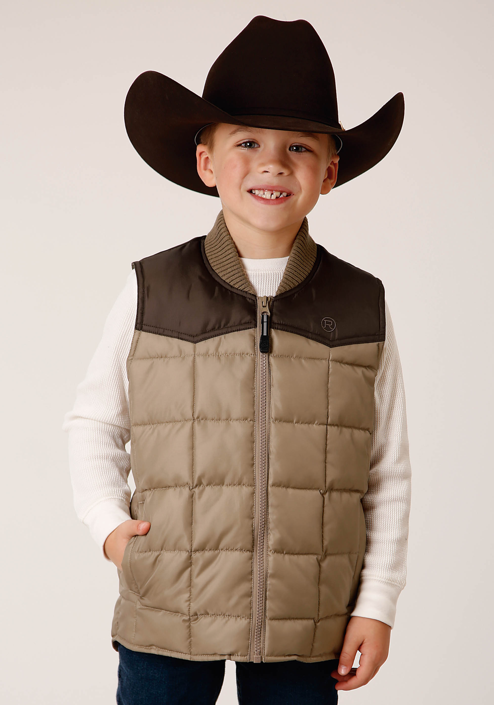 Opp Outerwear – Boy’s Boys Khaki 1473 Quilted Poly-filled Vest