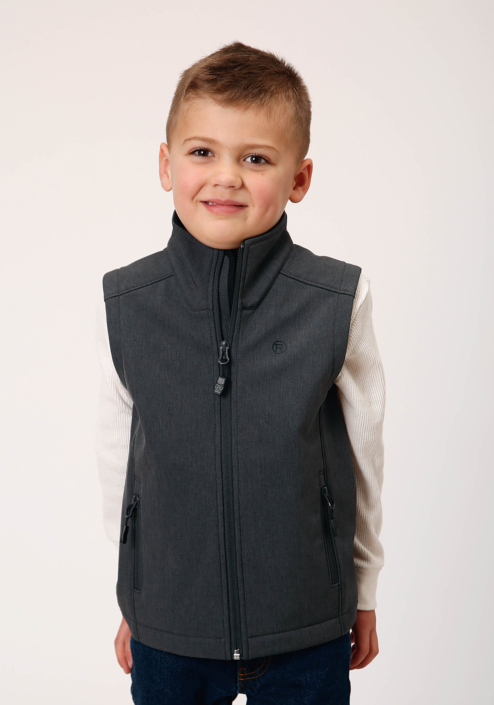 Roper Outerwear – Boy’s Boys Grey 1642 Heather Gy Soft Shell Vest