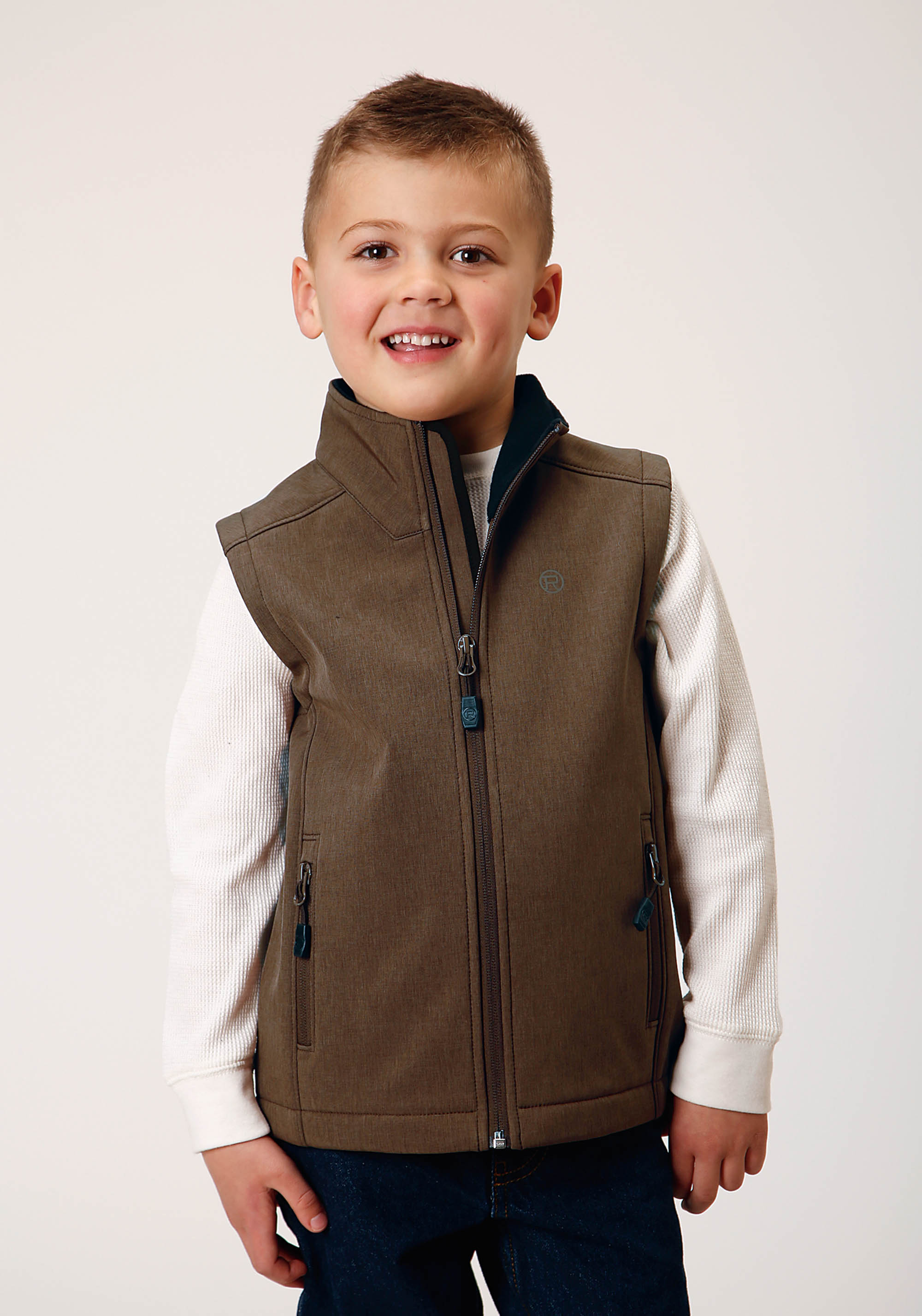 Roper Outerwear – Boy’s Boys Brown 1642 Heather Mocha Soft Shell Vest