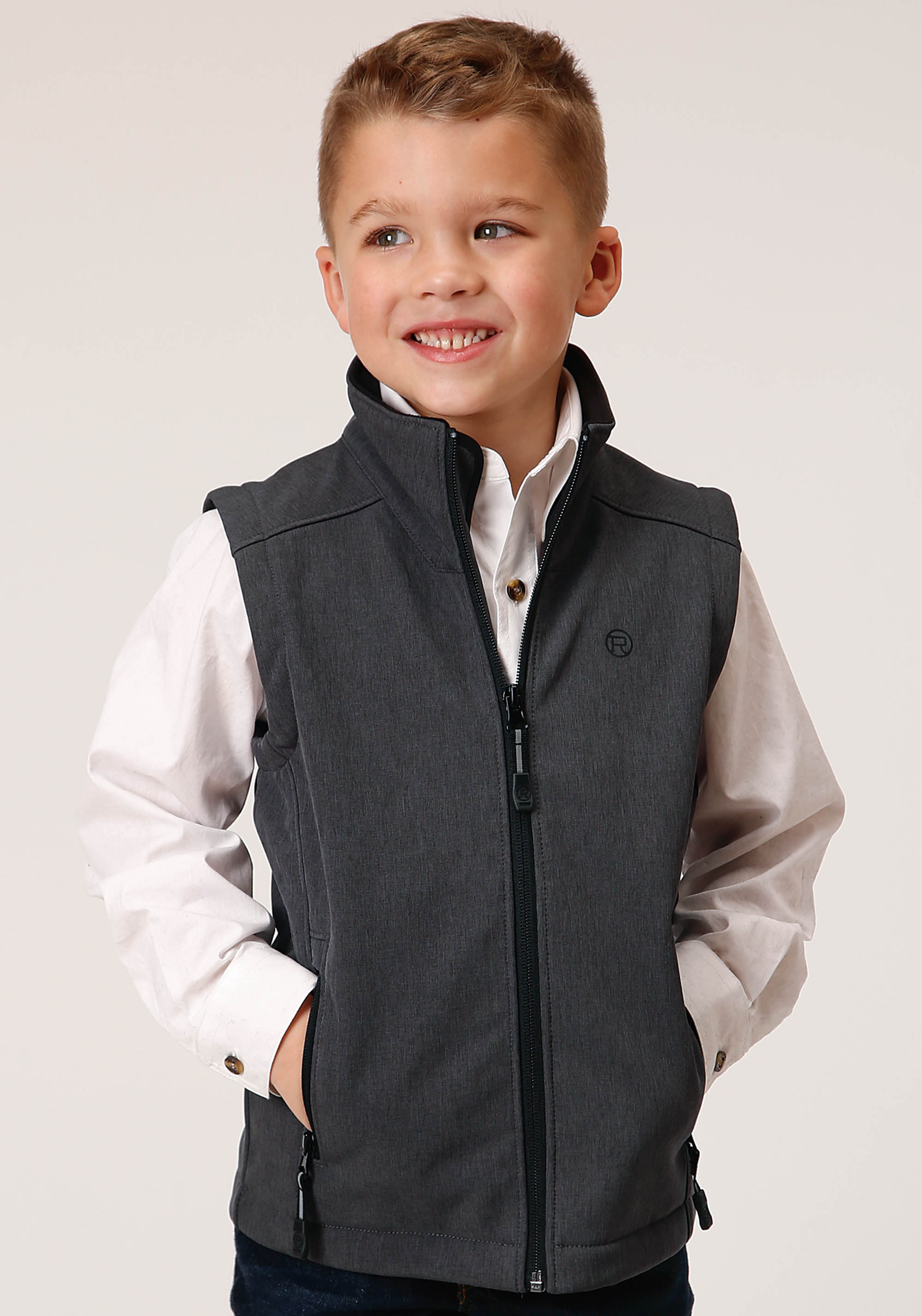 Roper Outerwear – Boy’s Boys Grey 1294 Heather Gy Soft Shell Vest