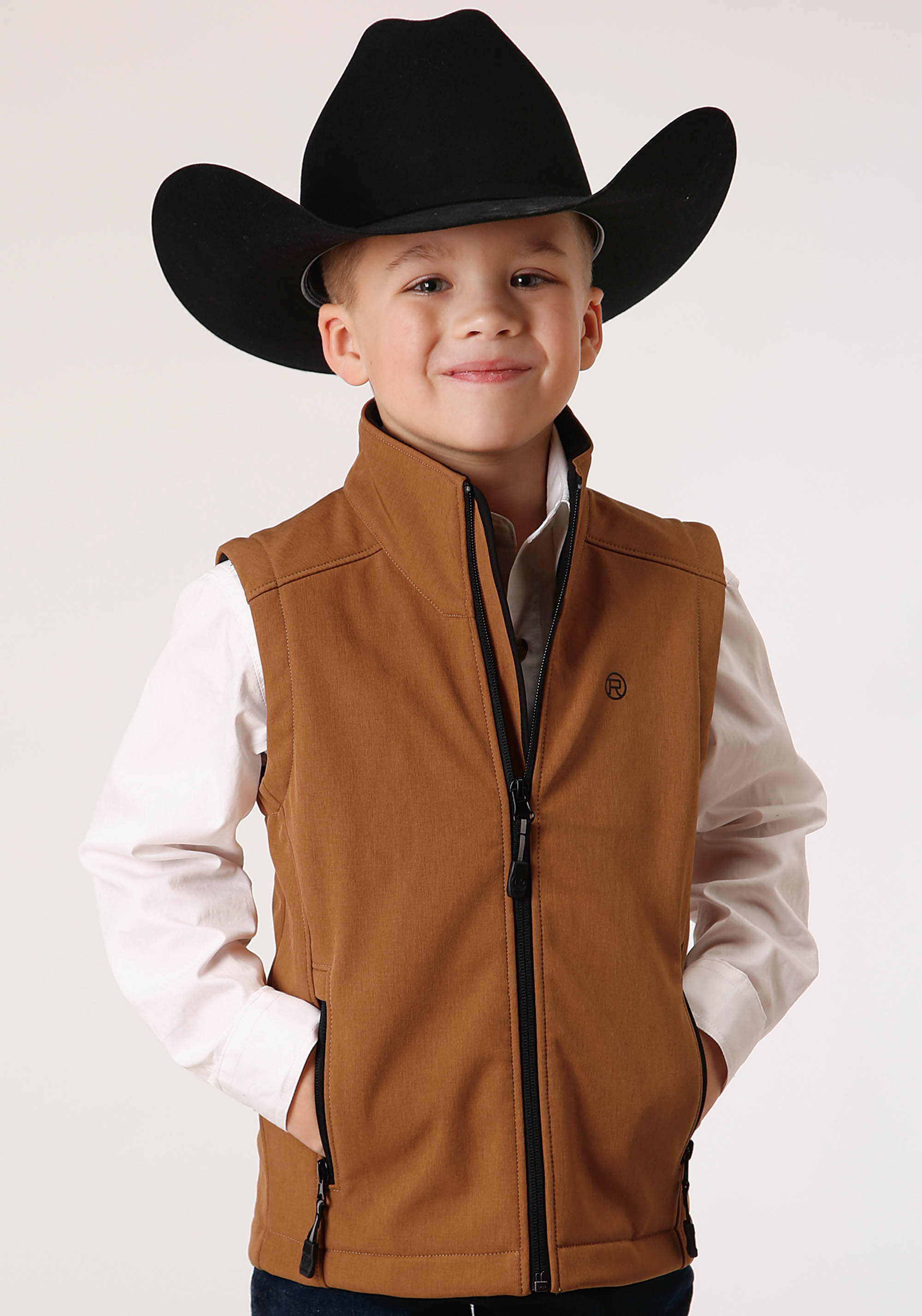 Roper Outerwear – Boy’s Boys Brown 1294 Caramel Softshell Vest