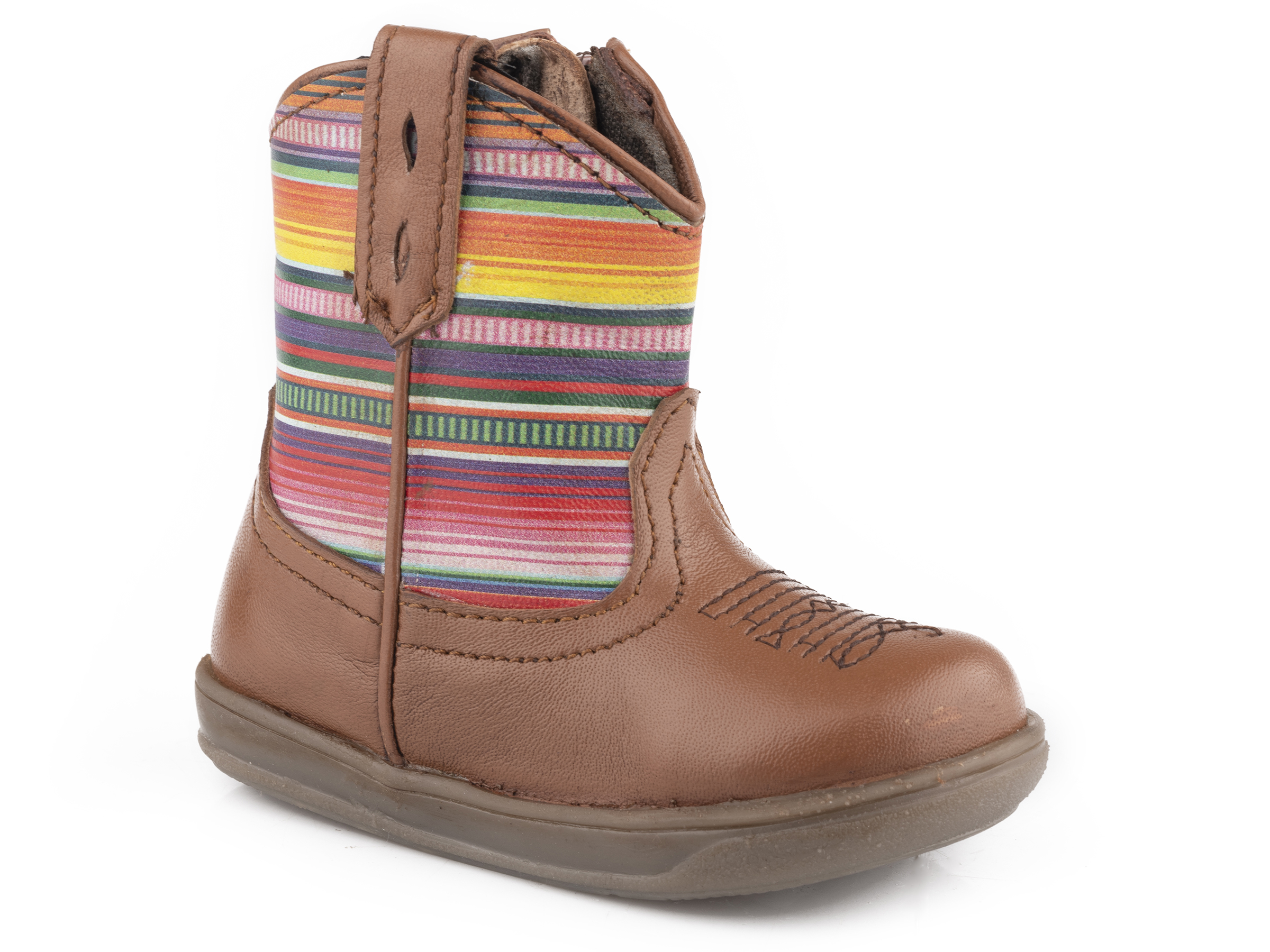 Cowbabies Cora Serape Infants Tan Burnished Leather Vamp