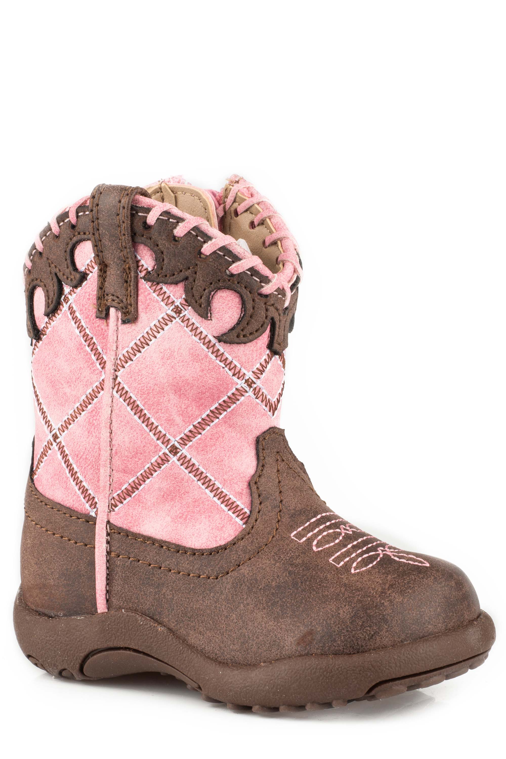 Cowbabies Lacy Infants Brown Vamp/pink Diamond Emb W/