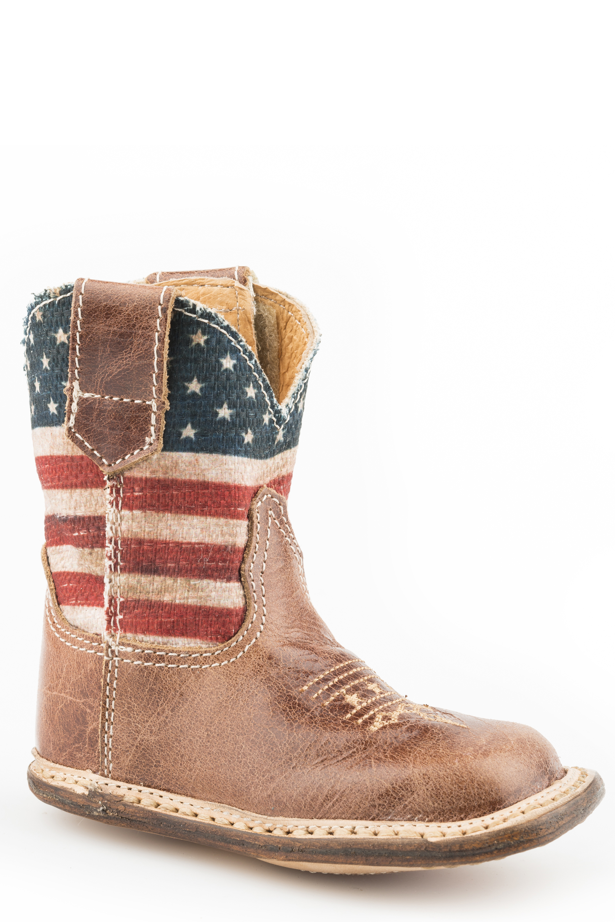 Cowbabies American Flag Infants Brown Leather Vamp