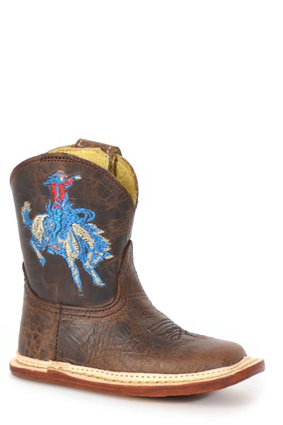 Cowbabies Buckin Bronc 2 Infants Vintage Brown Leather Vamp & Shaft