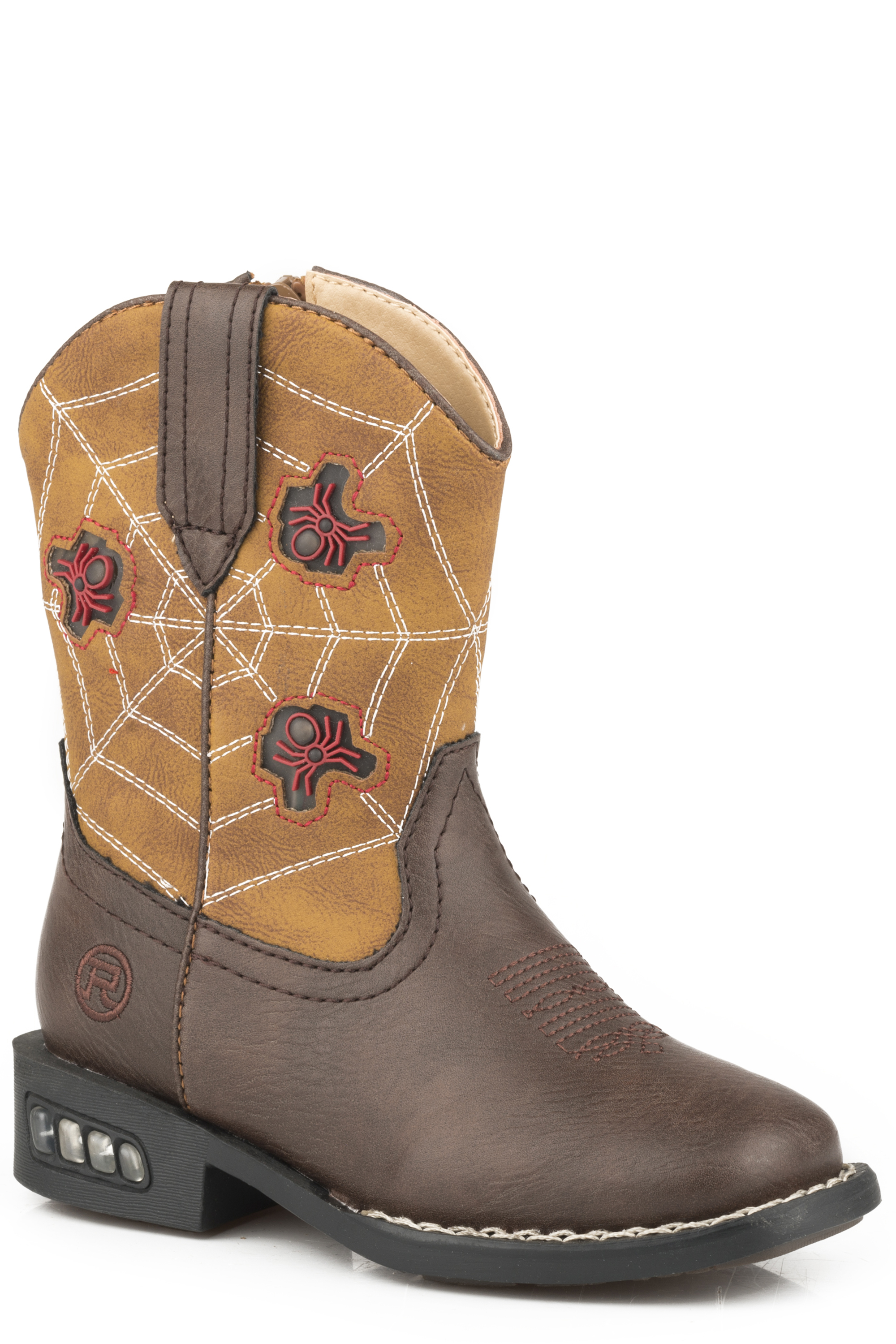 Spidie Toddlers Brown Vamp And Tan Shaft Western