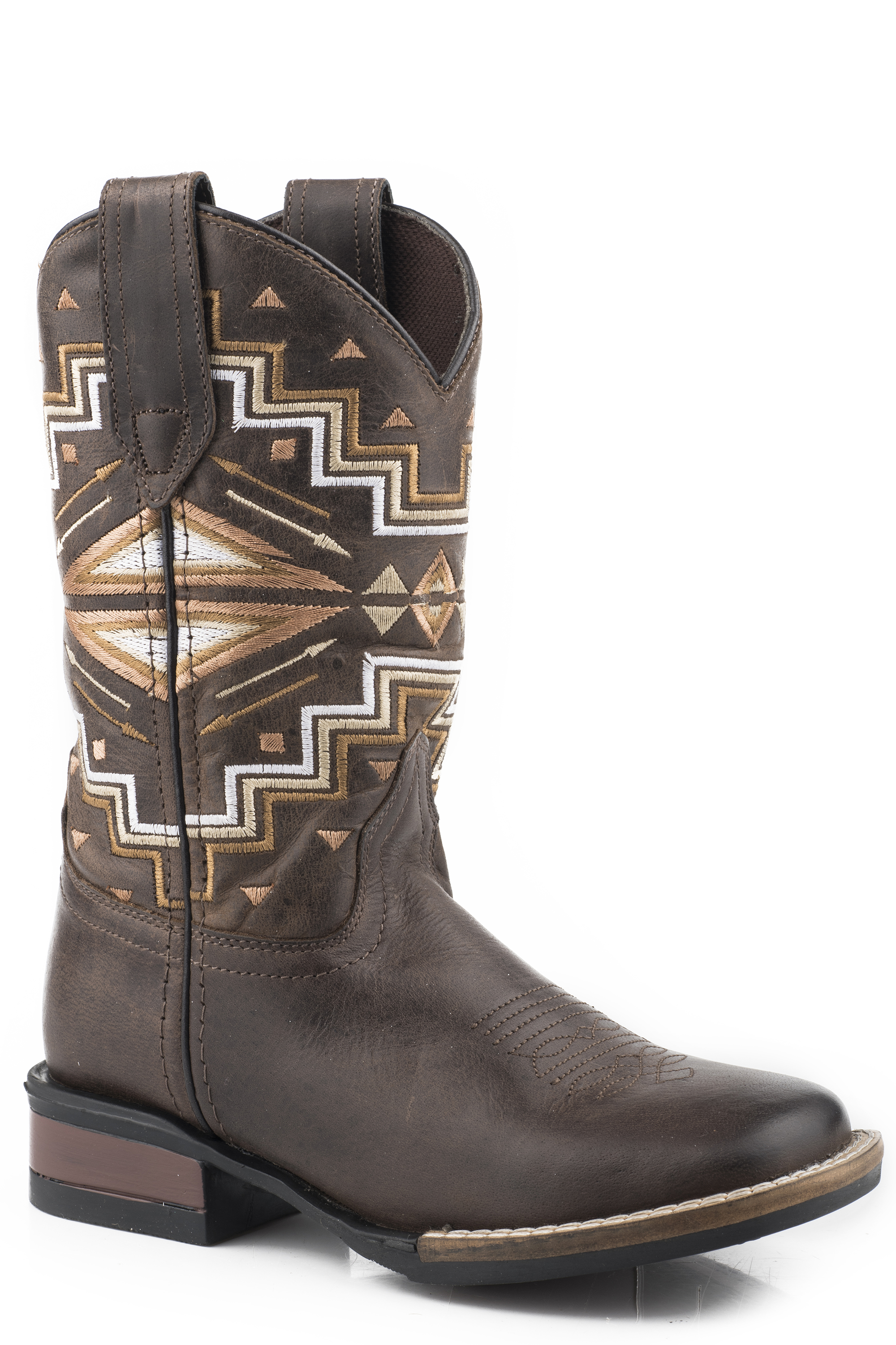 Monterey Aztec Little Kids Brown Burnished Leather Upper