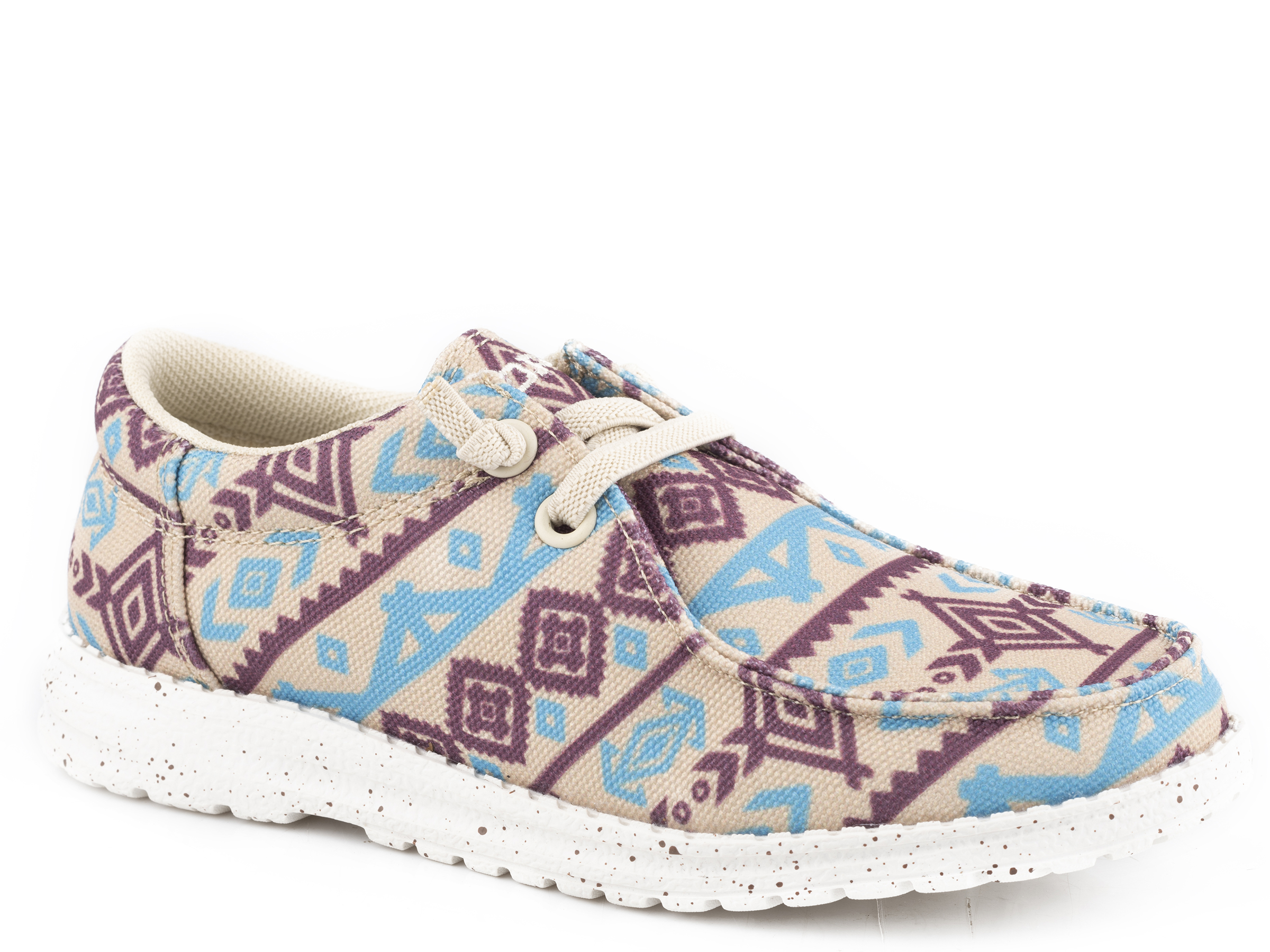 Hang Loose Little Kids Brown Multi Aztec Fabric Upper