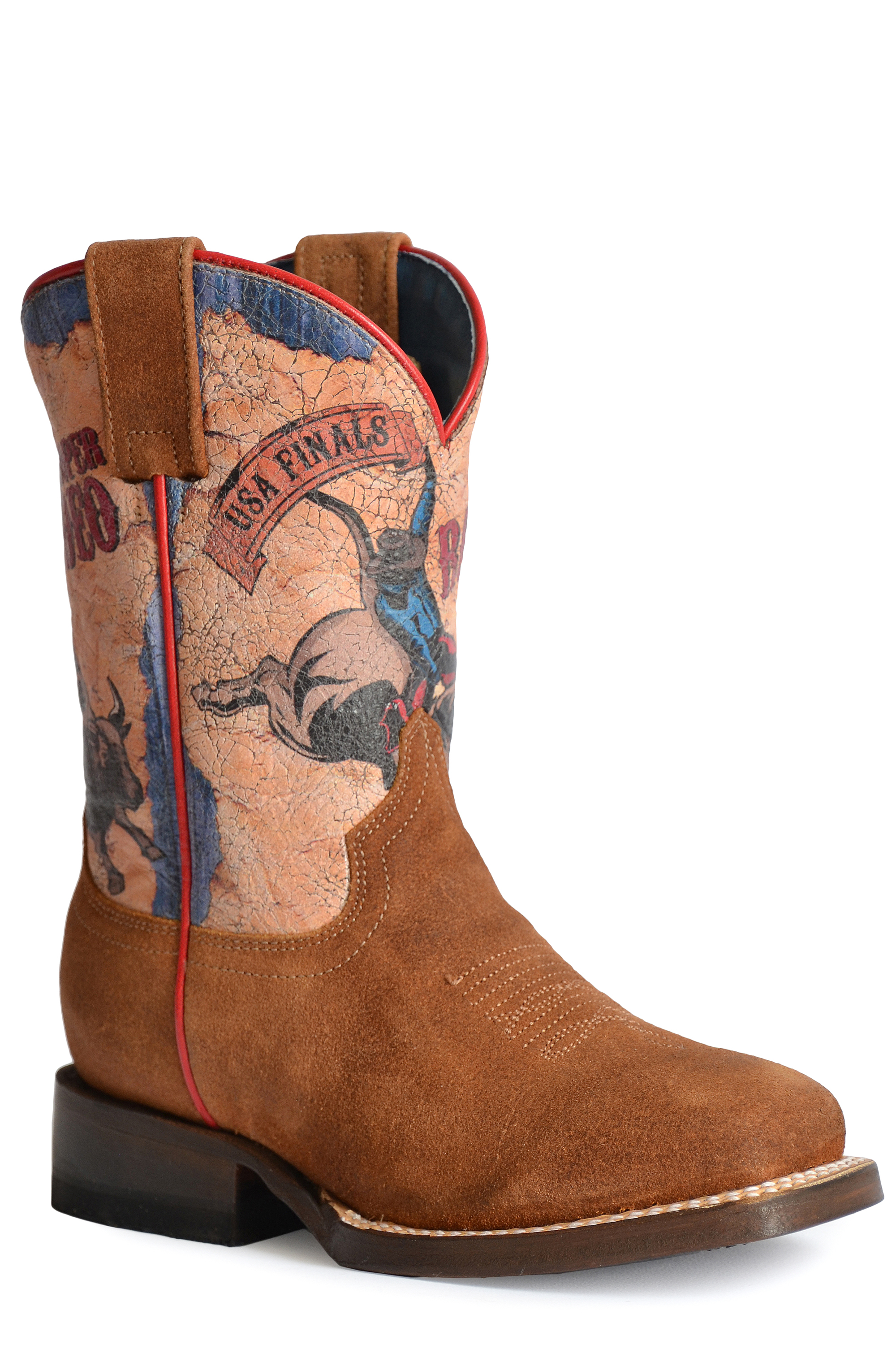 Rodeo Finals Little Kids Brown Suede Leather Vamp