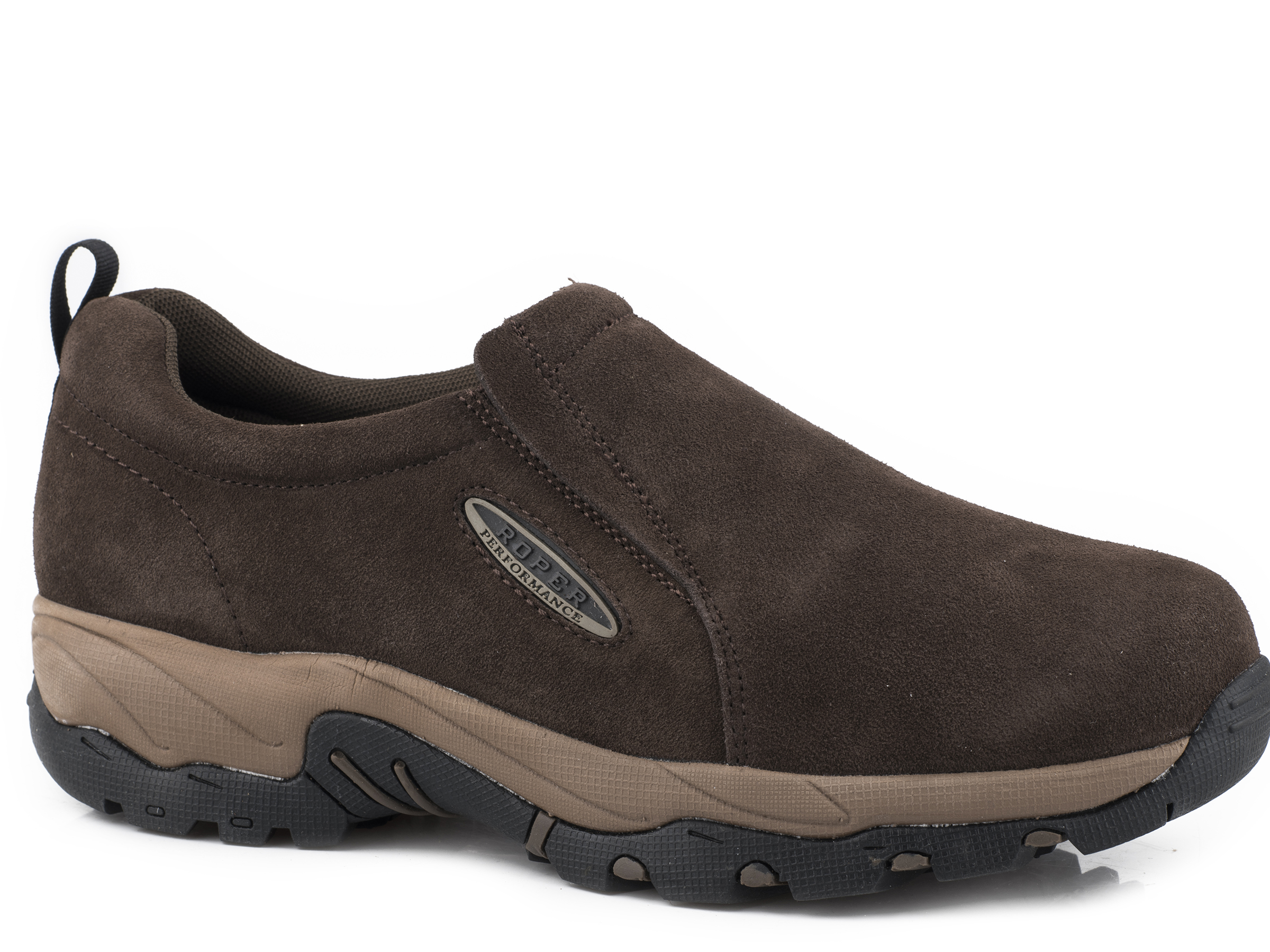 Air Light Mens Dark Brown Brown Suede Leather Slip On