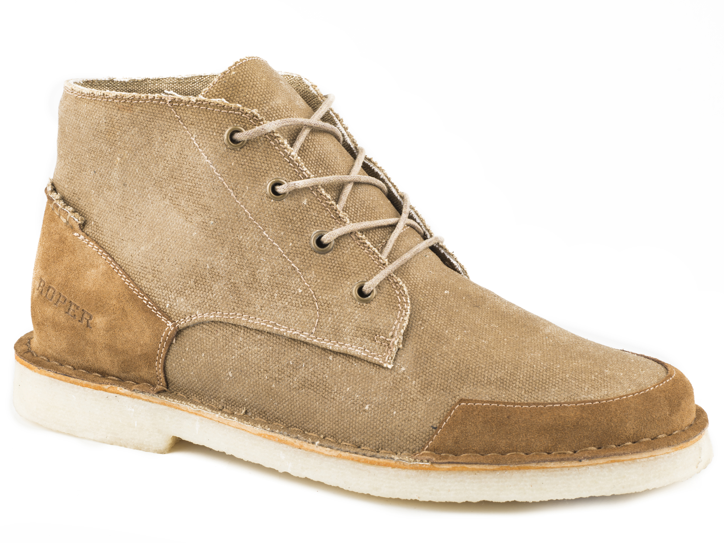 Everett Mens Tan Waxy Canvas With Tan Suede Bumpers