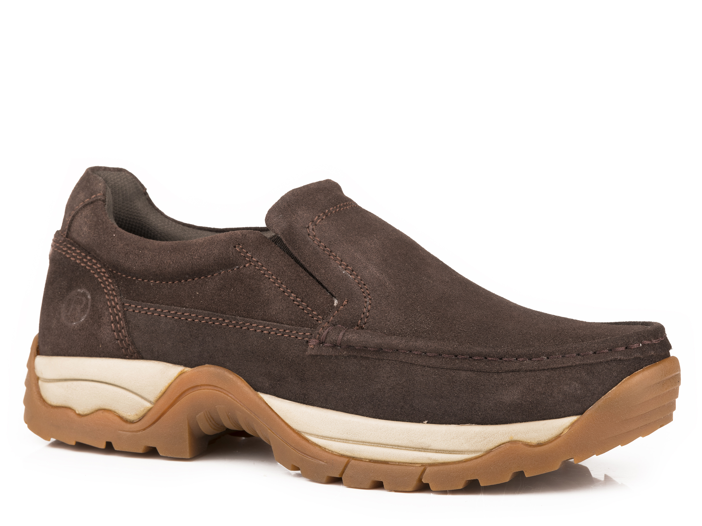 Maverick Mens Brown Suede Leather Mock Toe